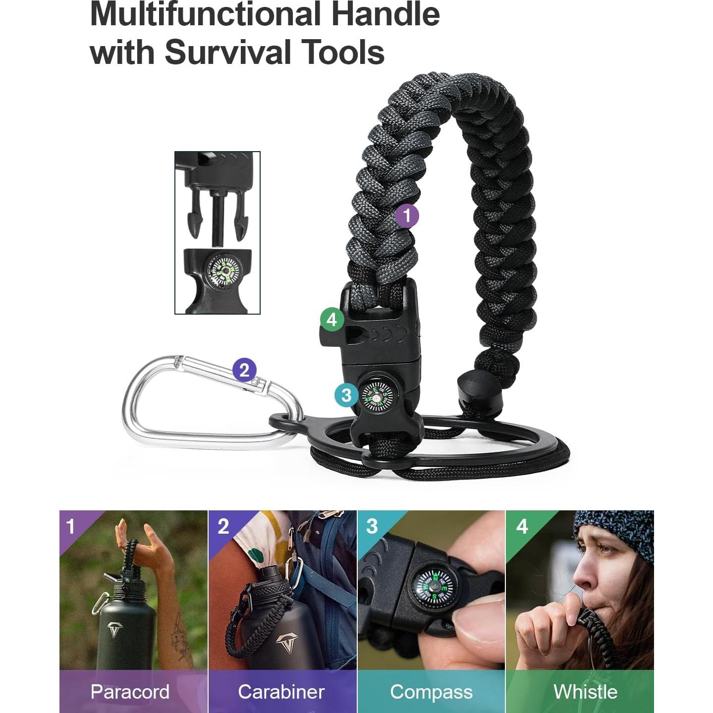 Botella de Agua Aislada Topre 64 oz Acero Inoxidable Gris