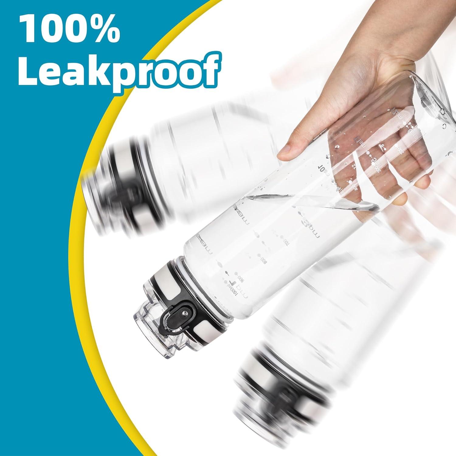 Botella de Agua Motivacional OLDLEY 0.91L Transparente