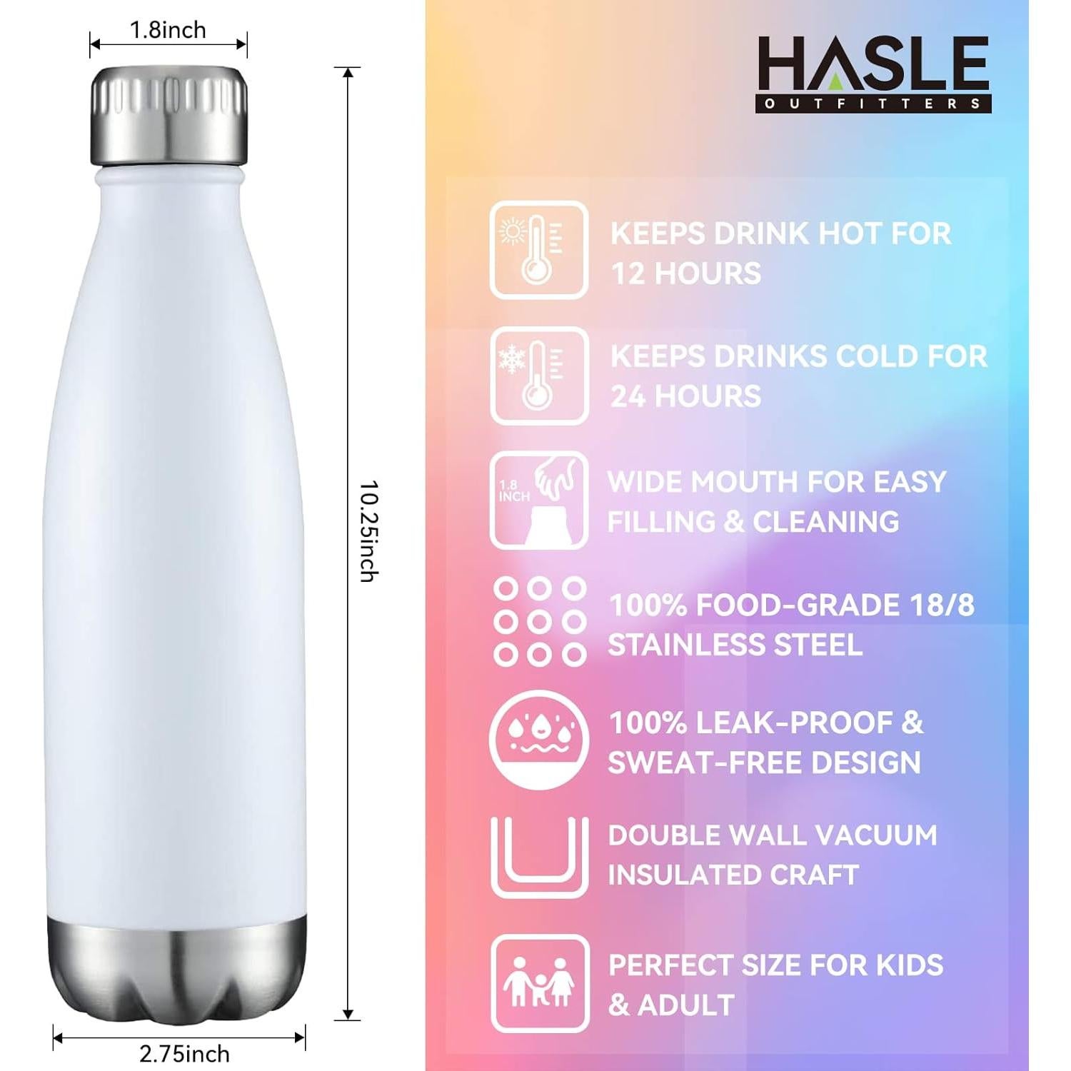 Botella de Agua Aislada HASLE OUTFITTERS 500ml Blanca