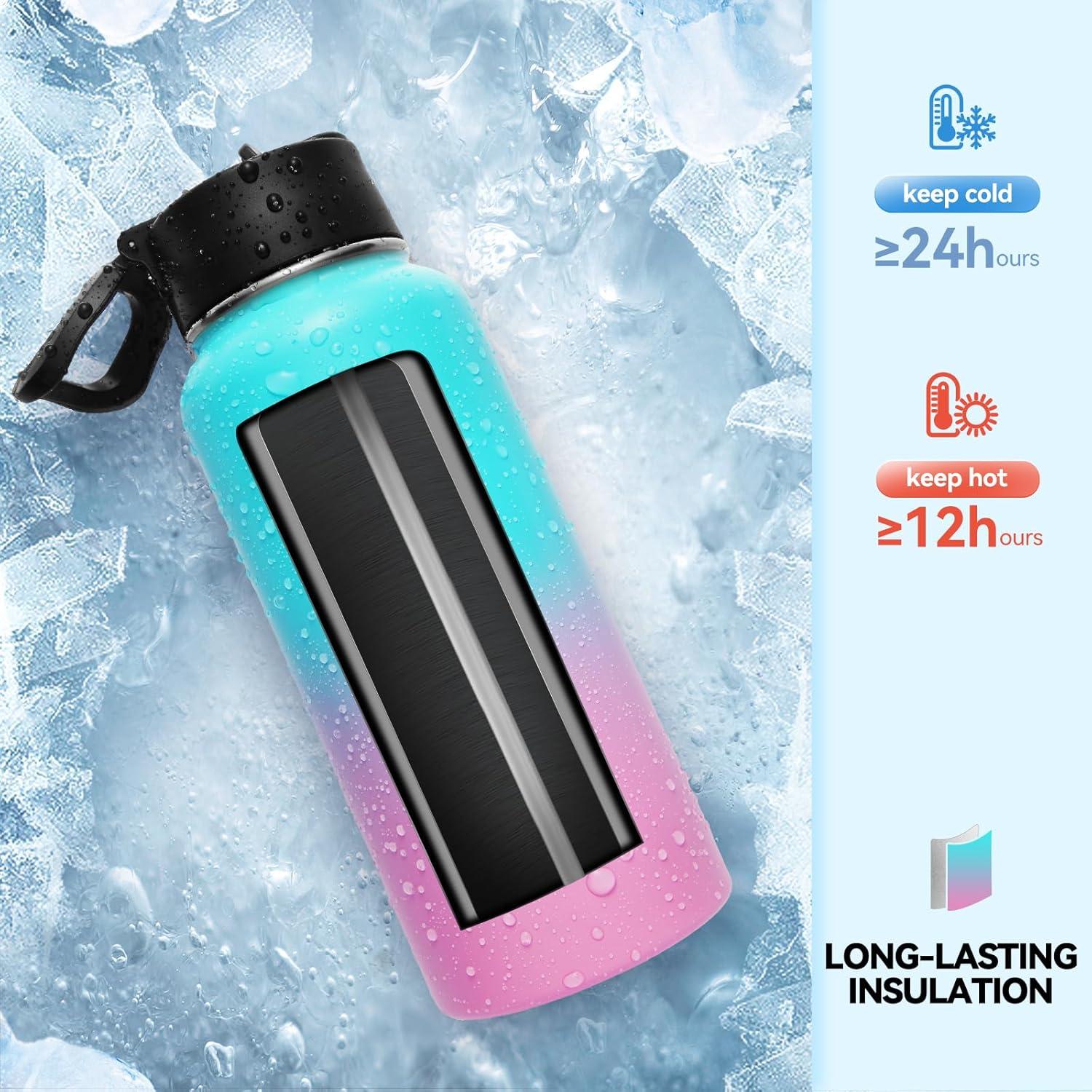 Botella de Agua Aislada Neihepal 32 oz Acero Inoxidable Doble Pared