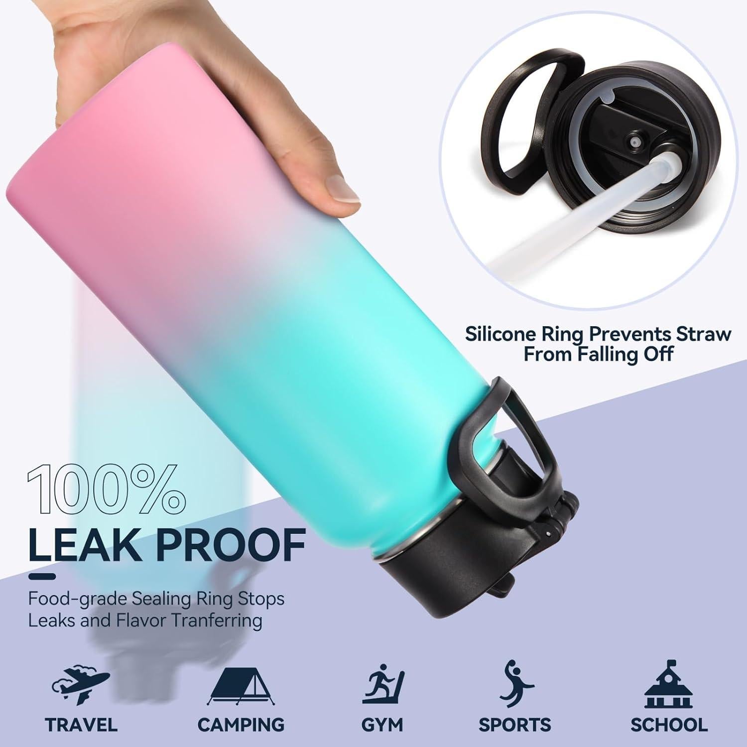 Botella de Agua Aislada Neihepal 32 oz Acero Inoxidable Doble Pared