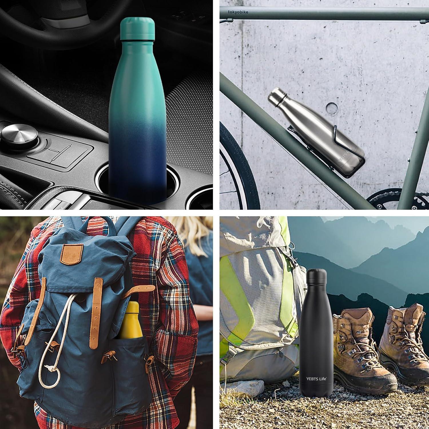 Botella de Agua Aislada YEBTS Life 500ml Acero Inoxidable 2 Pzas