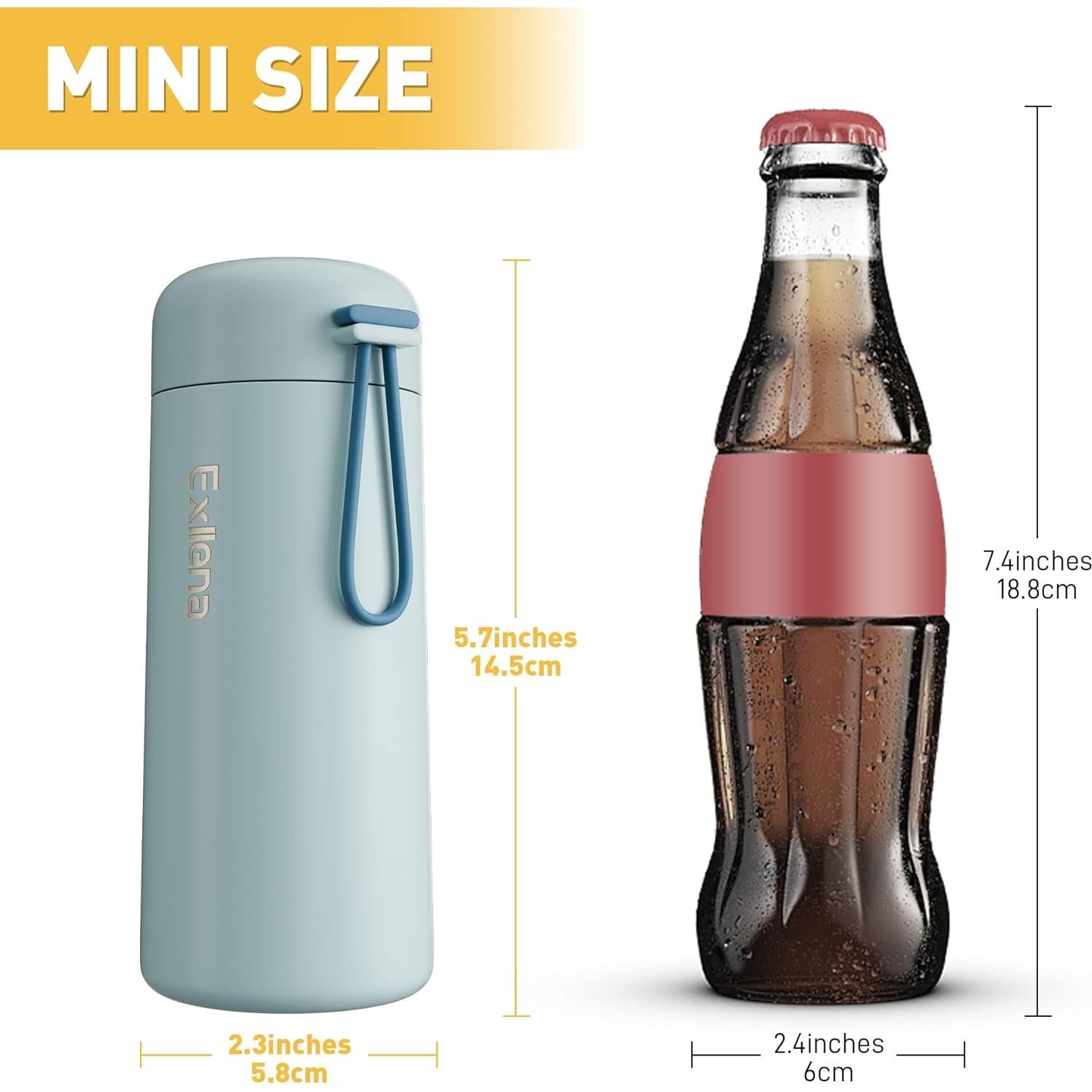 Botella de Agua Aislada Exllena 250ml Acero Inoxidable Azul