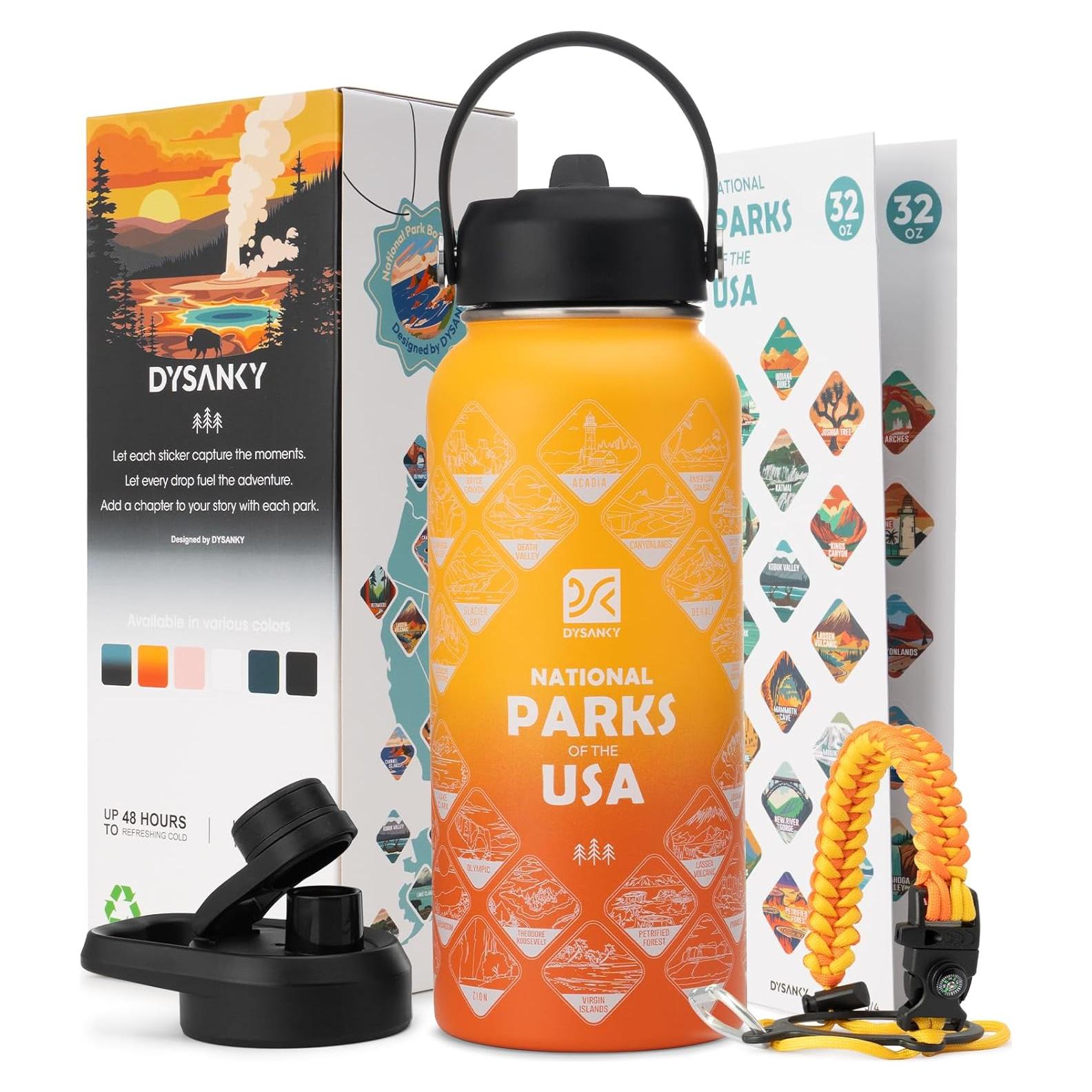 Botella de Agua Aislada DYSANKY 32 oz Acero Inoxidable Amarillo