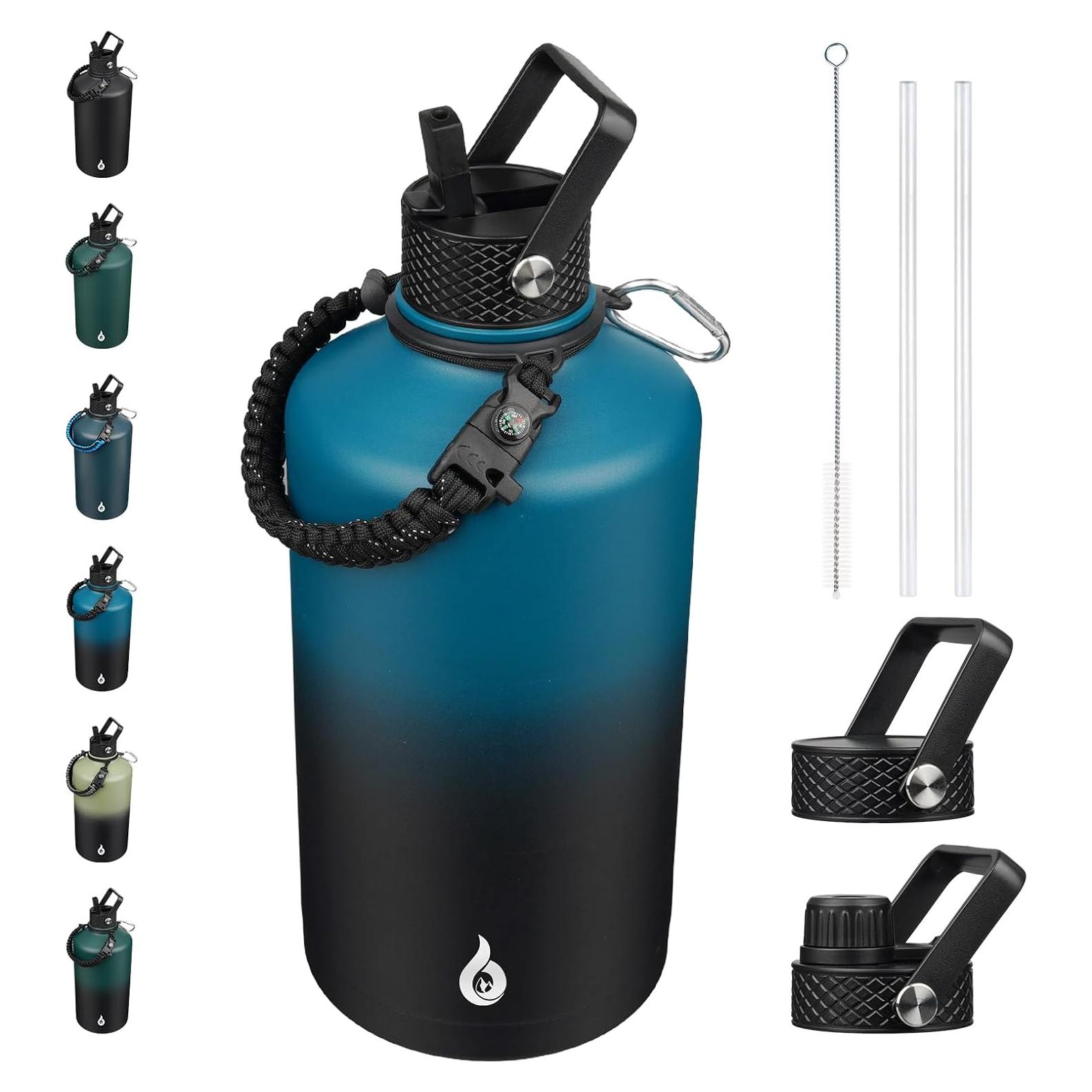 Botella de Agua Aislada BJPKPK 128oz Acero Inoxidable Azul