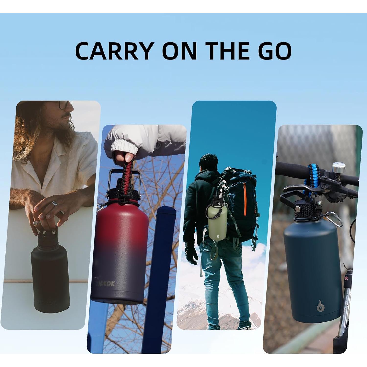 Botella de Agua Aislada BJPKPK 128oz Acero Inoxidable Azul