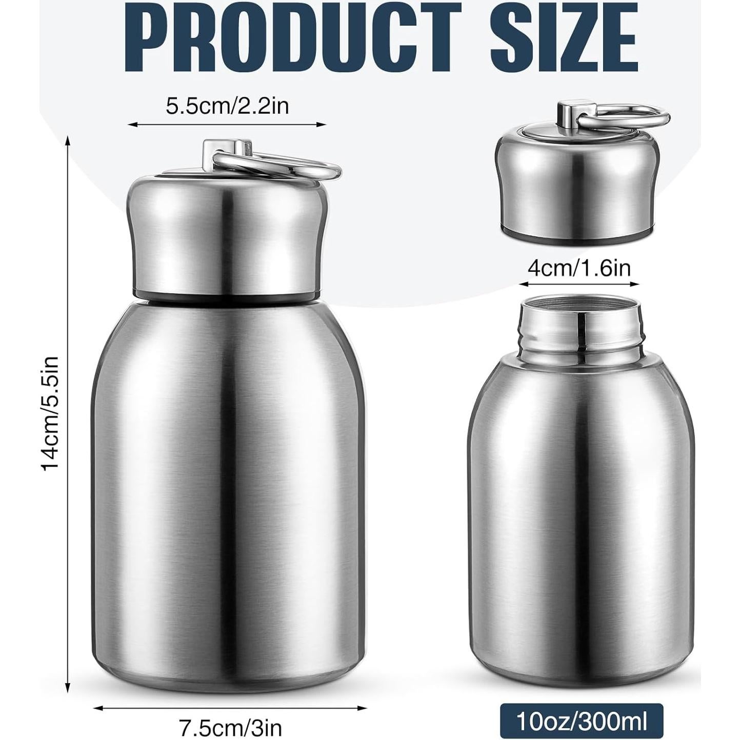 Botellas de Agua Mifoci 300ml Acero Inoxidable Aisladas 2 Pcs