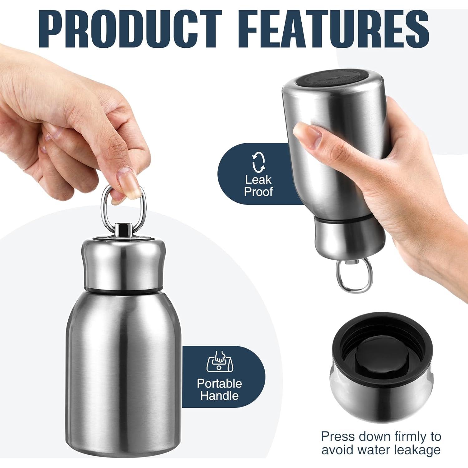 Botellas de Agua Mifoci 300ml Acero Inoxidable Aisladas 2 Pcs