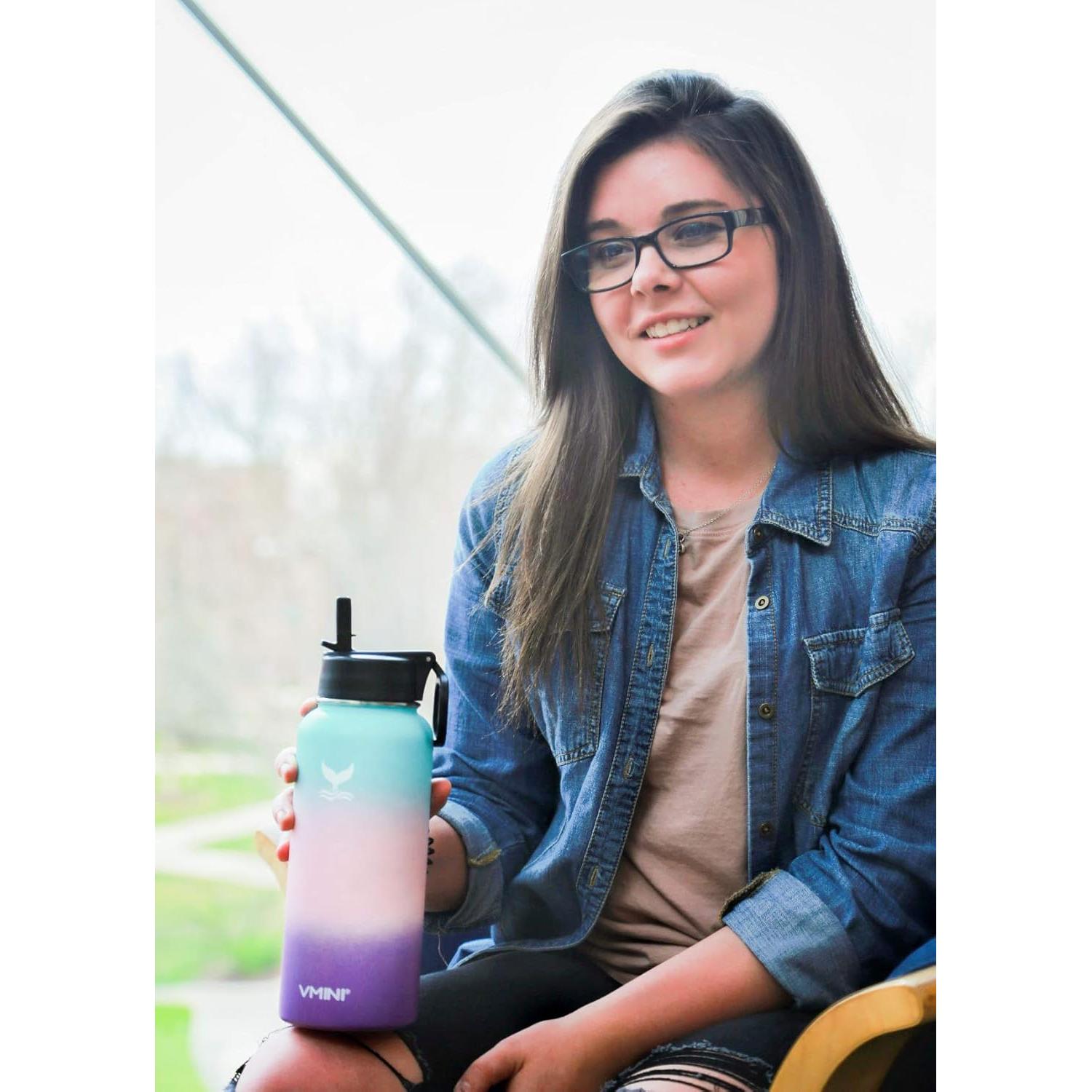 Botella de Agua Vmini 40 oz Acero Inoxidable Aislada Azul