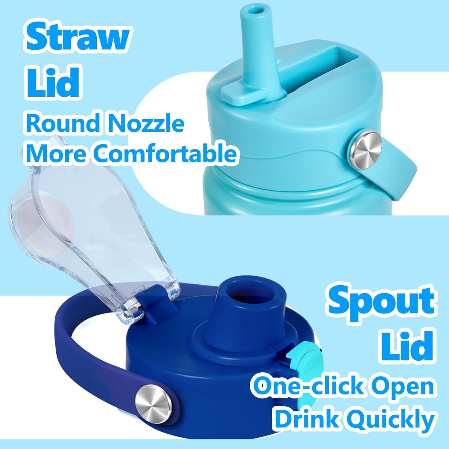 Botella de Agua Aislada EIPOSAU 24 oz Acero Inoxidable Azul Cian