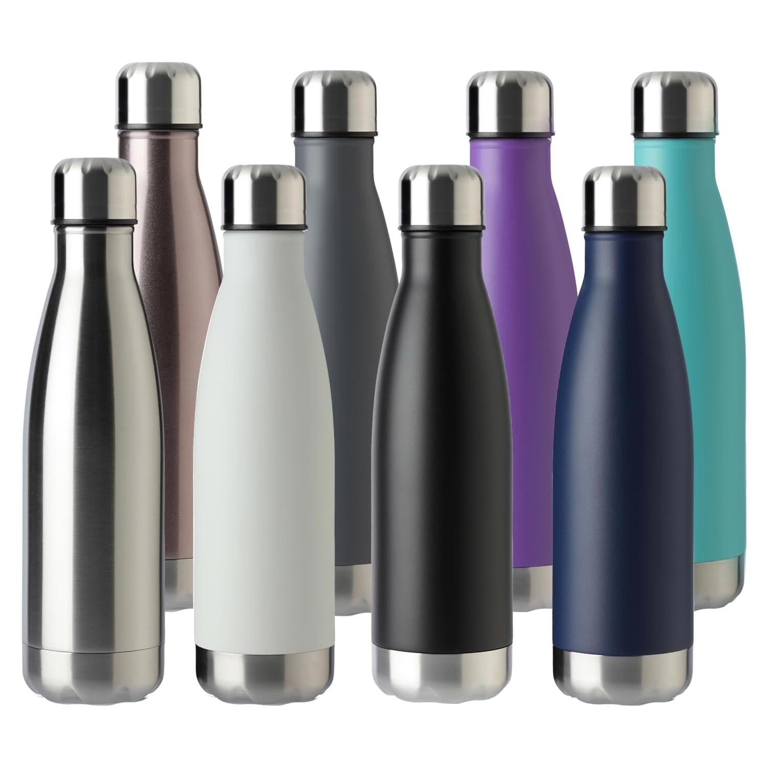 Botella de Agua Deportiva MEWAY 500ml Acero Inoxidable 8 Pzas