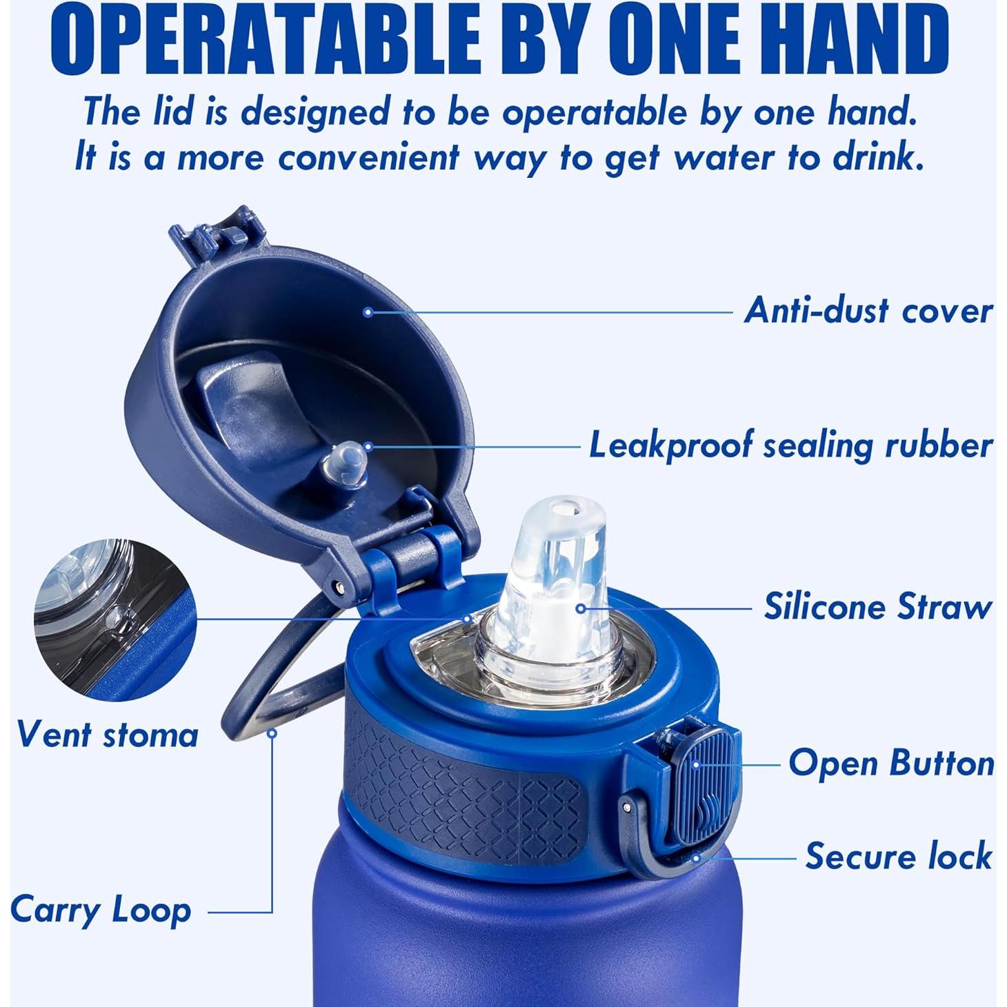 Botella de Agua Aislada Oldley 20 Oz Acero Inoxidable Niños