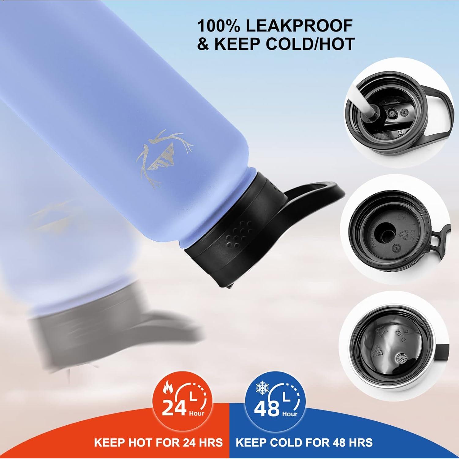 Botella de Agua Aislada NATURE PIONEOR 32oz con Popote