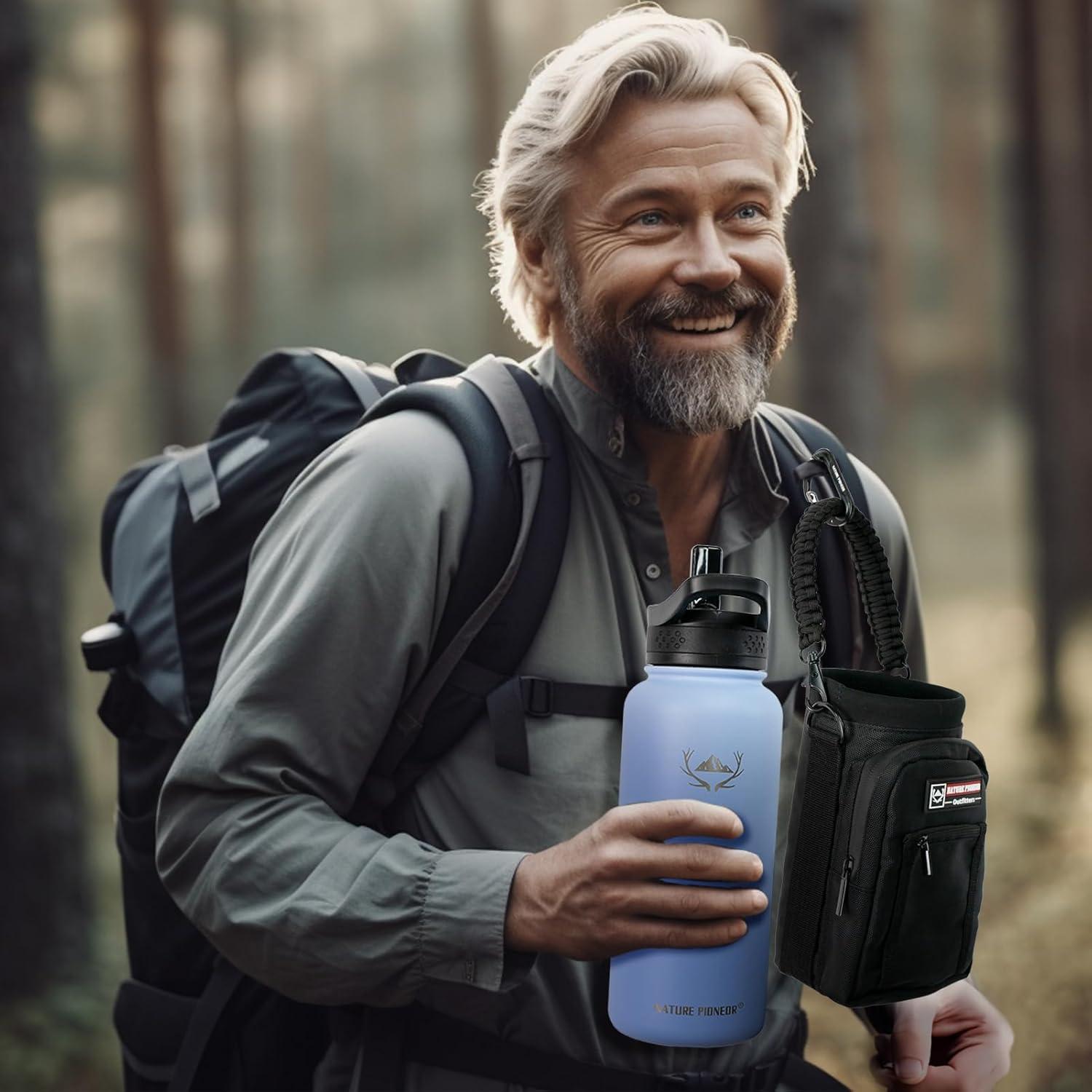 Botella de Agua Aislada NATURE PIONEOR 32oz con Popote