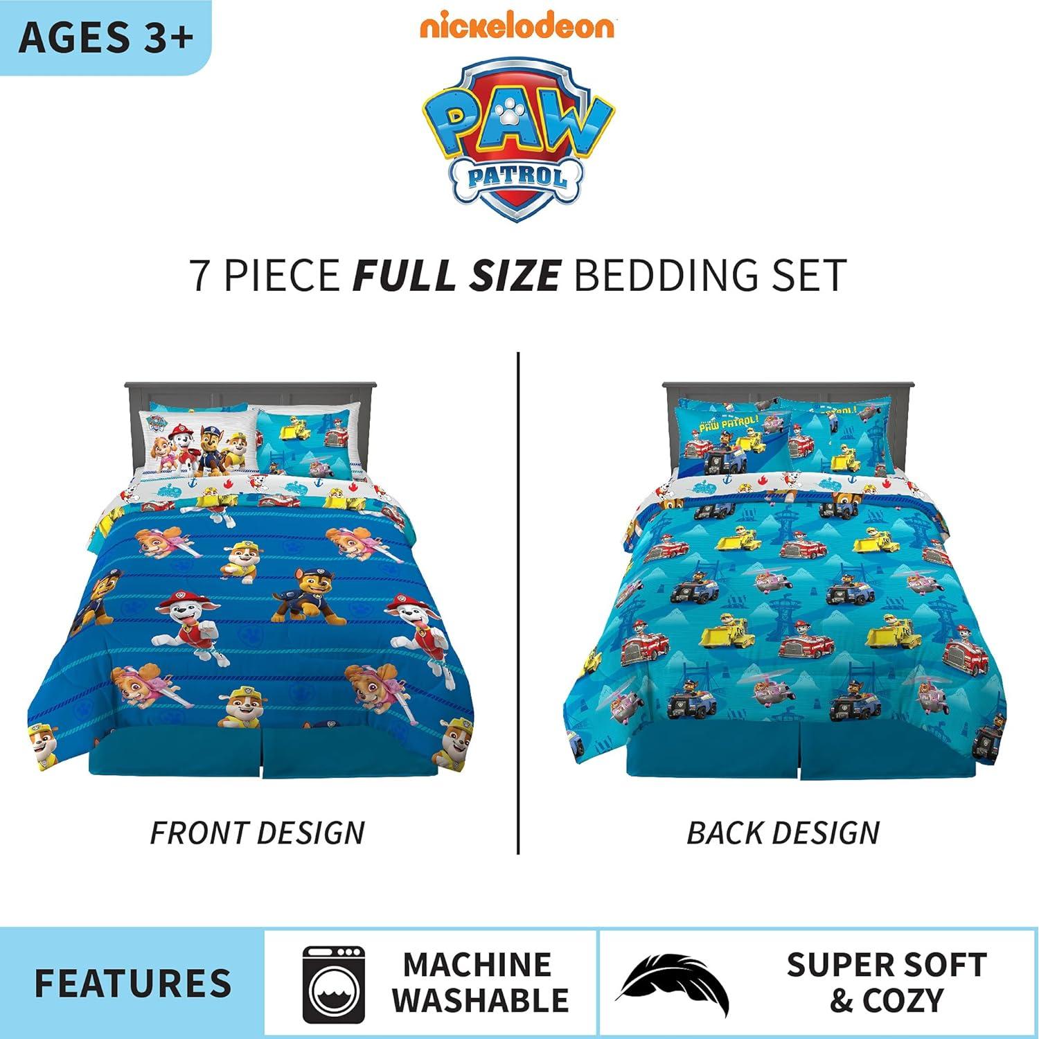 Juego de Ropa de Cama Franco Paw Patrol 7 Piezas
