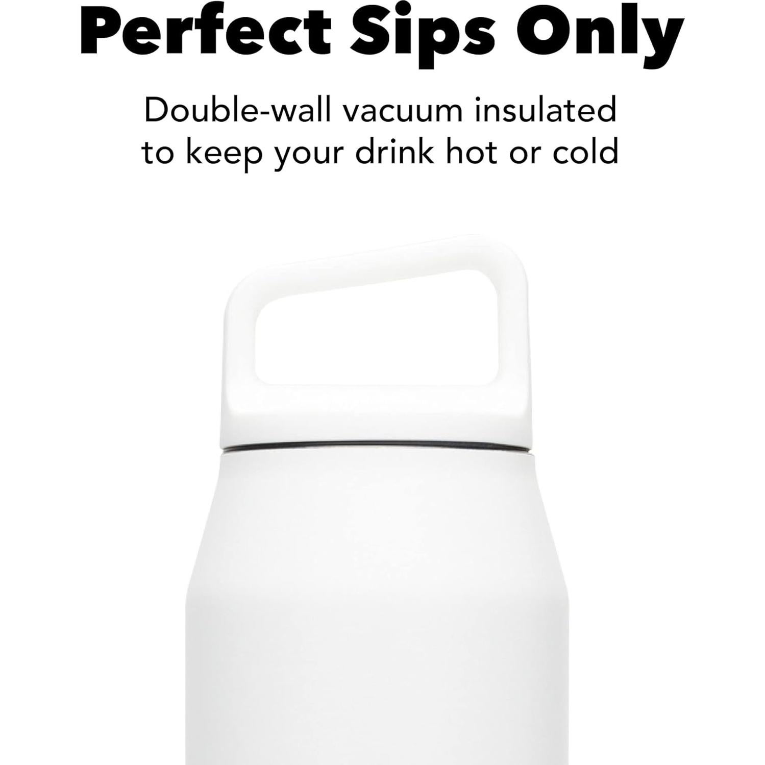 Botella de Agua Aislada MiiR 32oz Acero Inoxidable Blanco