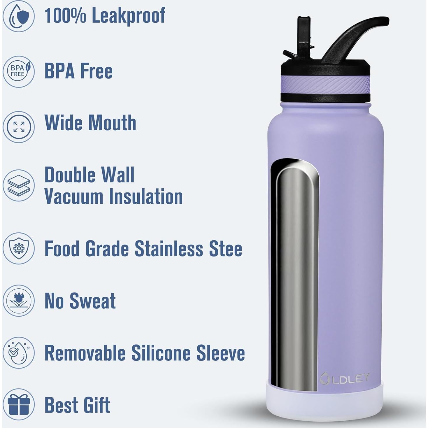 Botella de Agua Aislada OLDLEY 1.18L Acero Inoxidable Lavanda