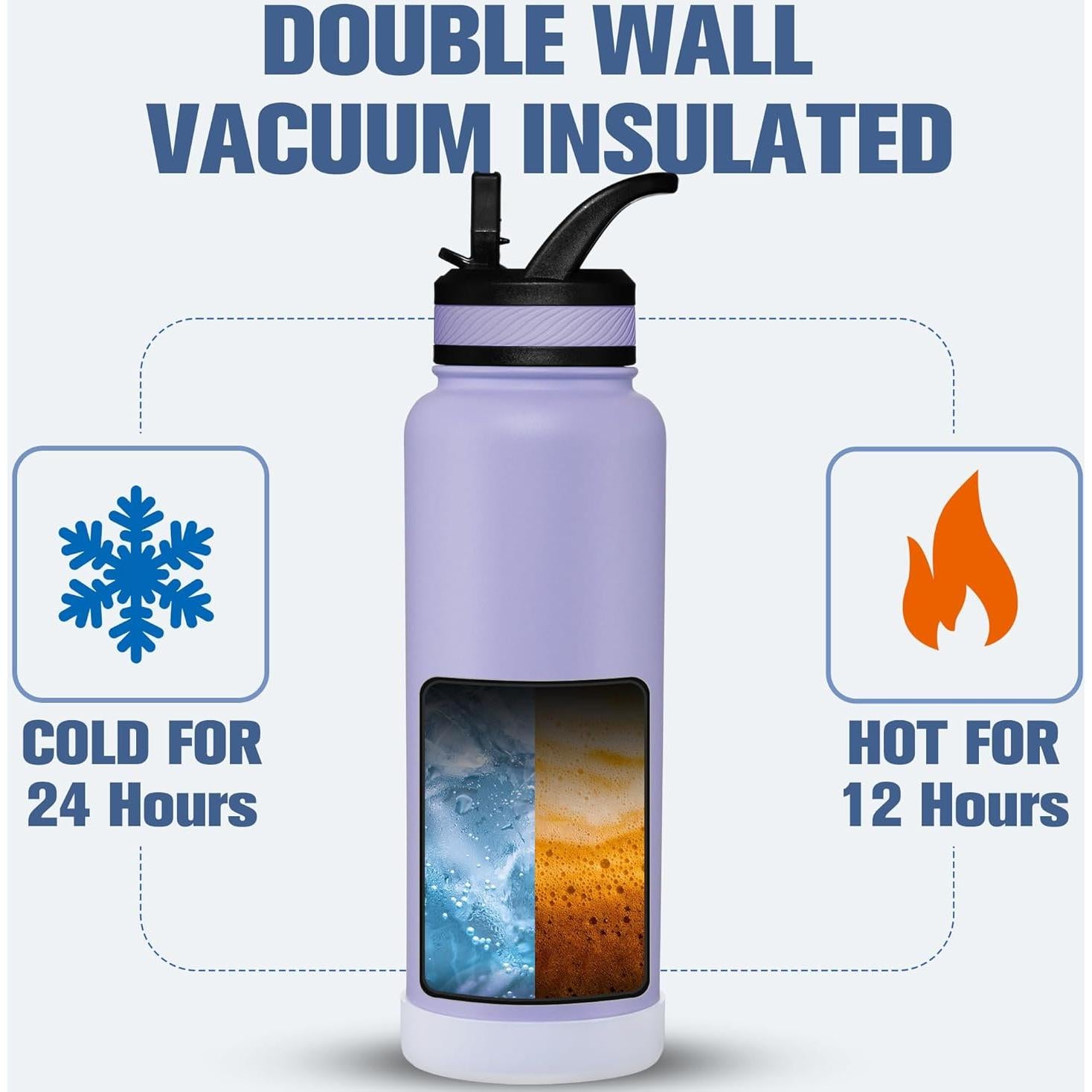 Botella de Agua Aislada OLDLEY 1.18L Acero Inoxidable Lavanda