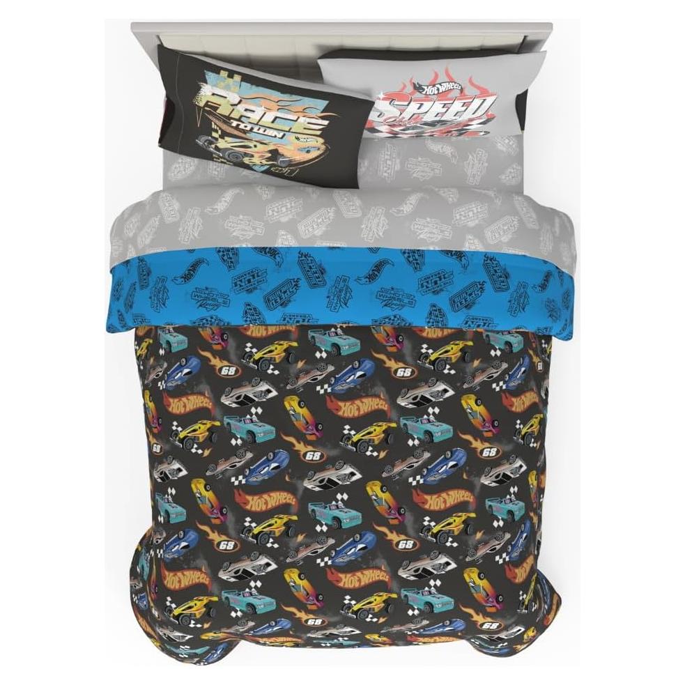 Juego de Ropa de Cama Franco Hot Wheels 7 Piezas Completo