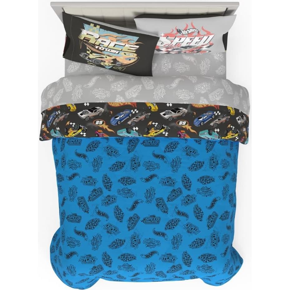 Juego de Ropa de Cama Franco Hot Wheels 7 Piezas Completo