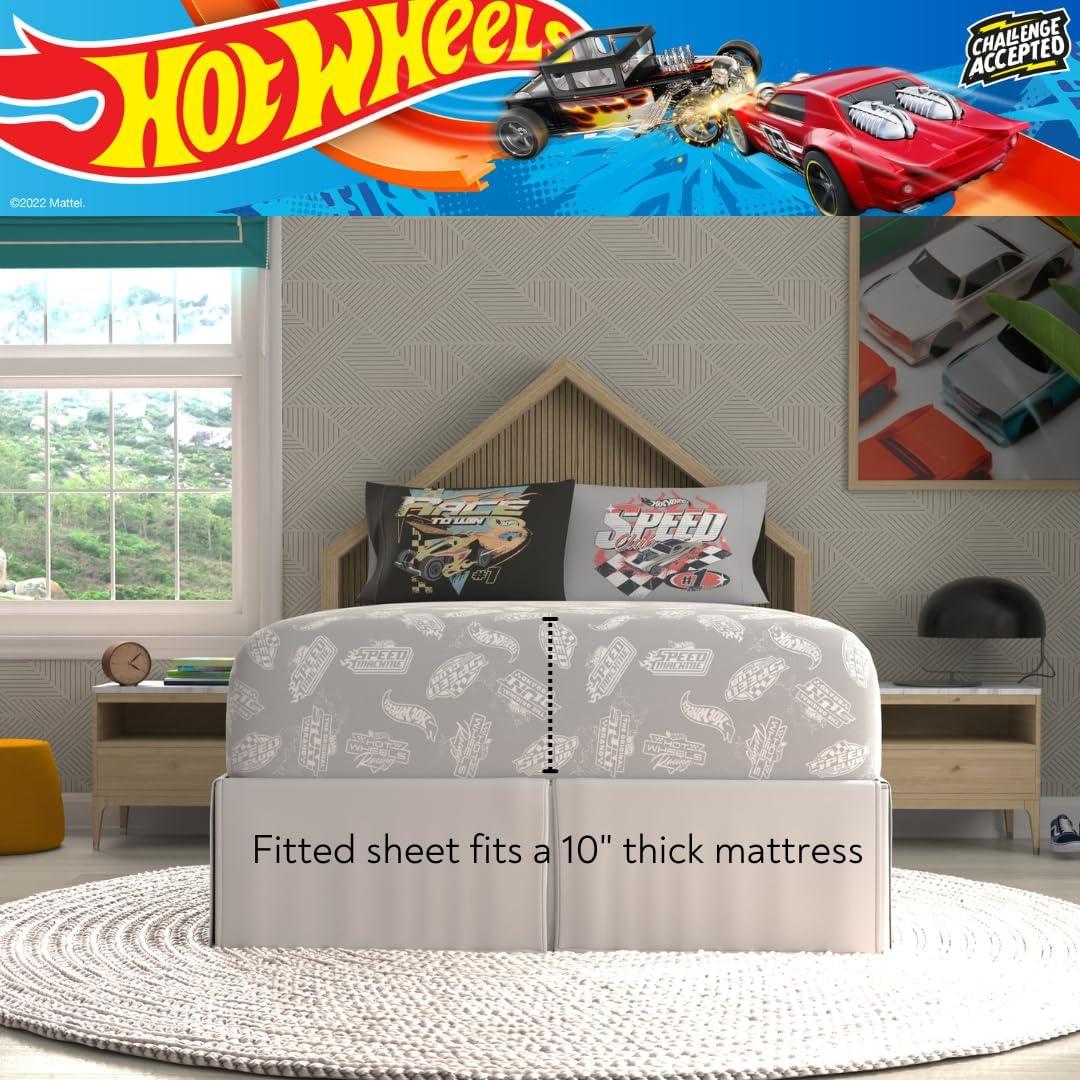 Juego de Ropa de Cama Franco Hot Wheels 7 Piezas Completo