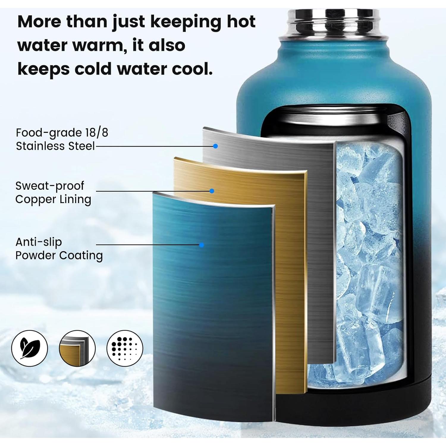 Botella de Agua Aislada OSIUB 40 oz Acero Inoxidable Frío 48h