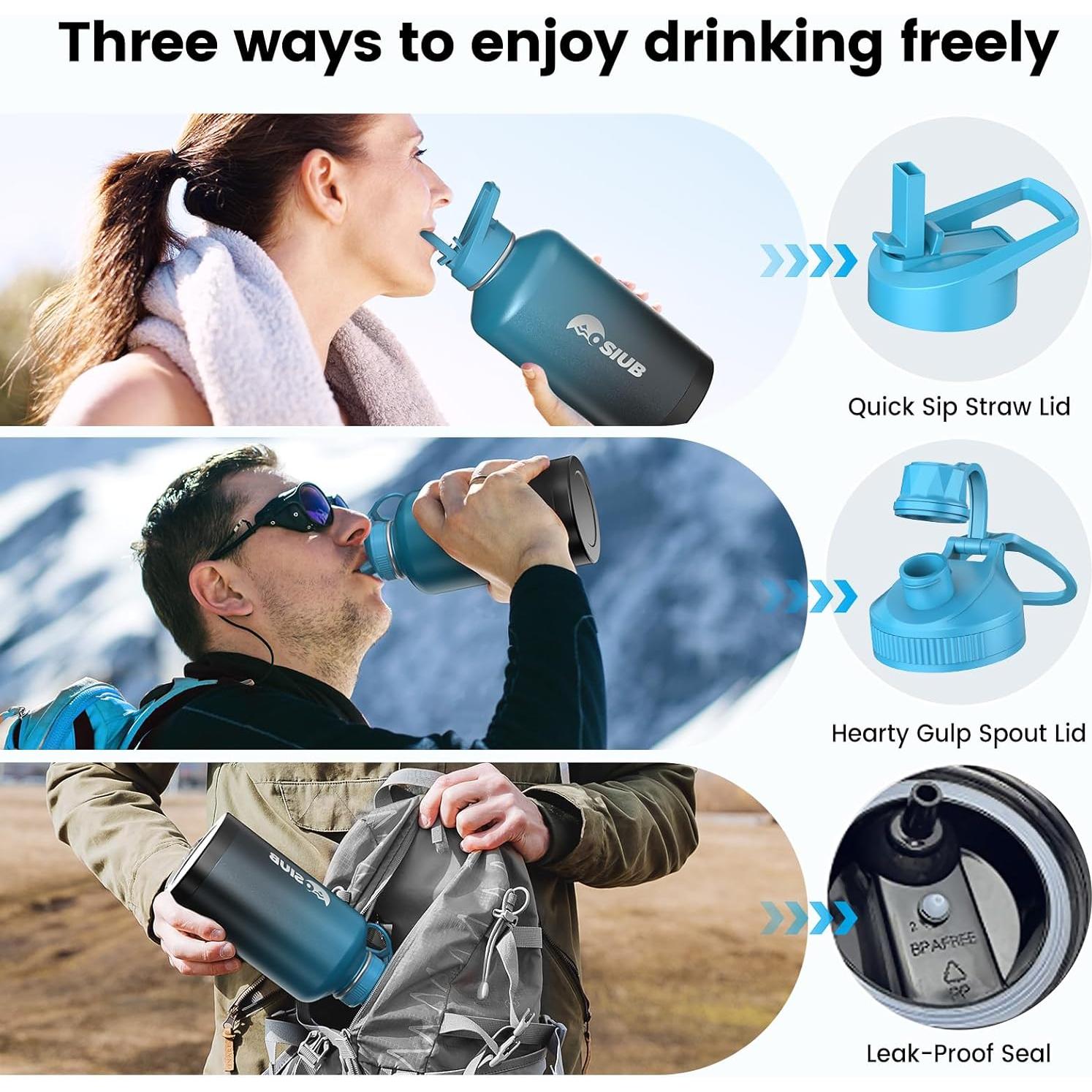 Botella de Agua Aislada OSIUB 40 oz Acero Inoxidable Frío 48h