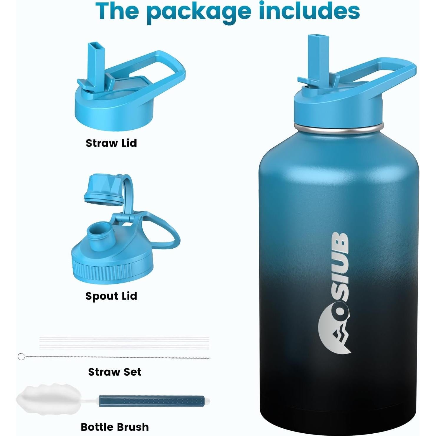 Botella de Agua Aislada OSIUB 40 oz Acero Inoxidable Frío 48h