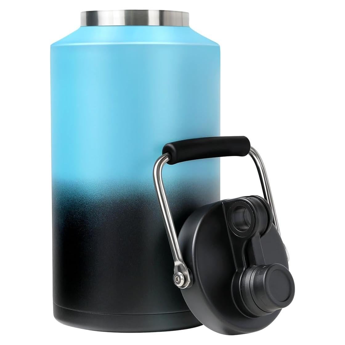 Botella de Agua Aislada GAGANIU 1 Galón Acero Inoxidable Azul