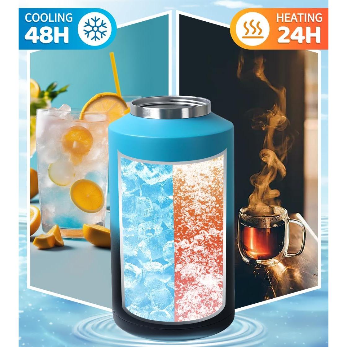 Botella de Agua Aislada GAGANIU 1 Galón Acero Inoxidable Azul