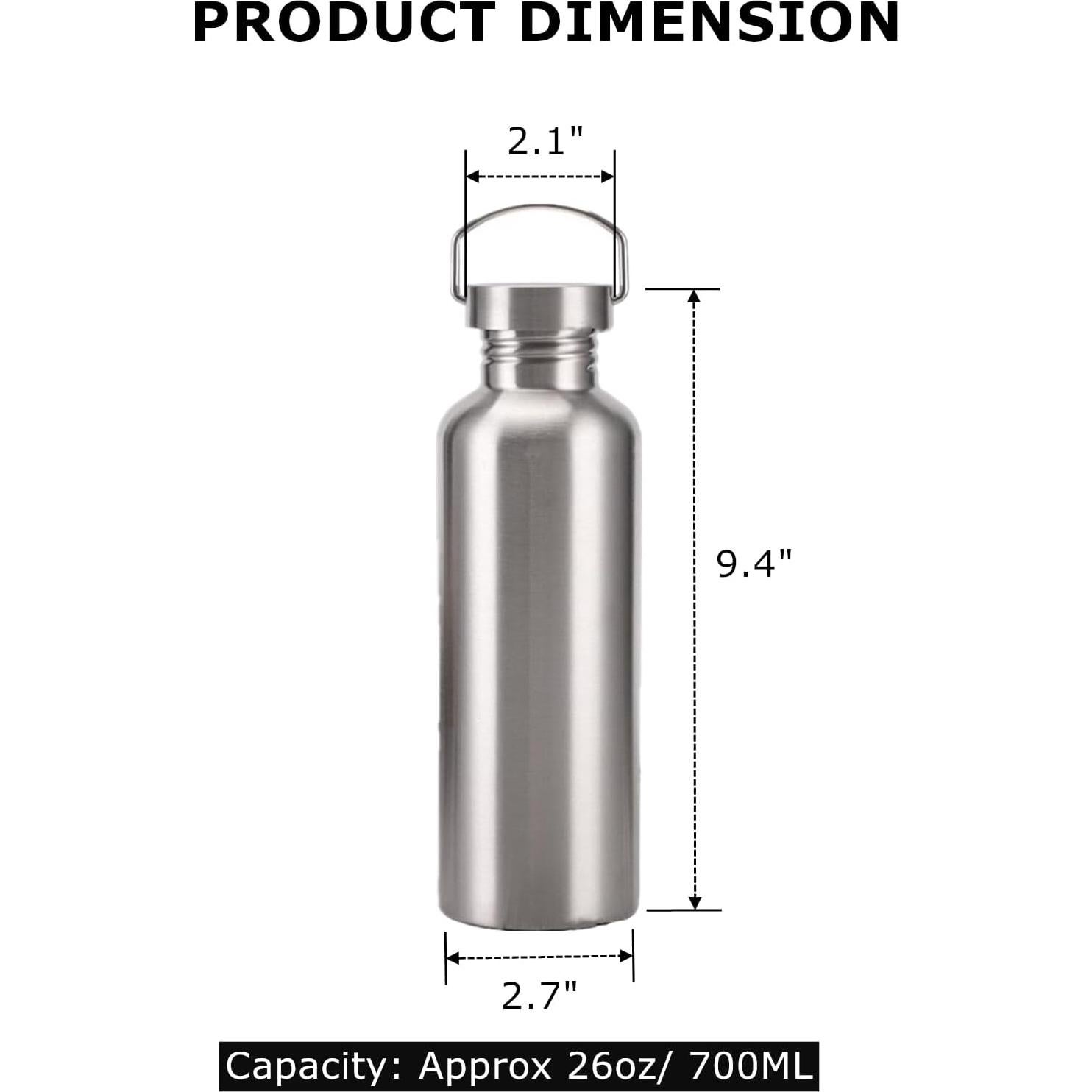Set de 2 Botellas de Agua Deportivas LyyGuanYoo 750ml Acero Inoxidable