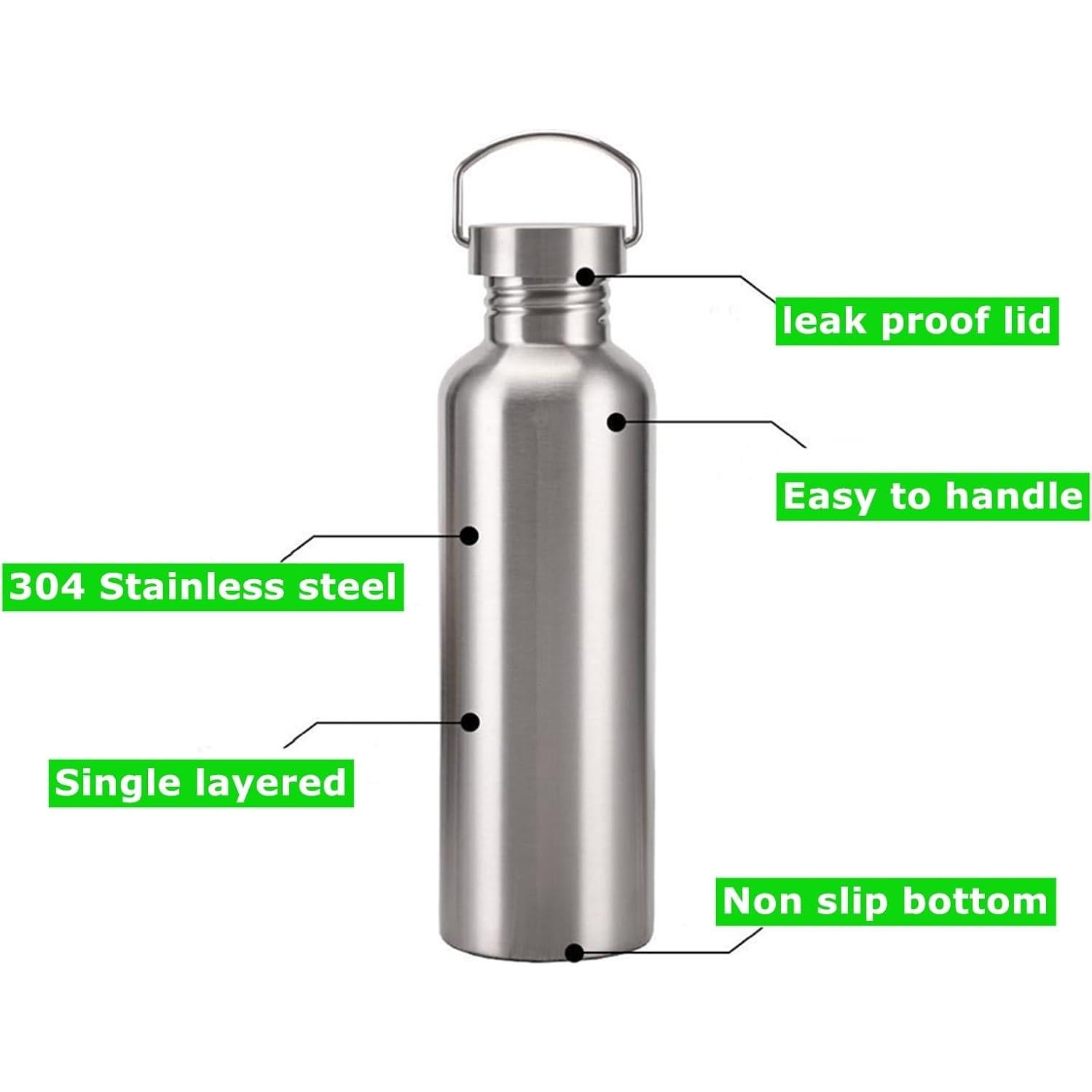 Set de 2 Botellas de Agua Deportivas LyyGuanYoo 750ml Acero Inoxidable