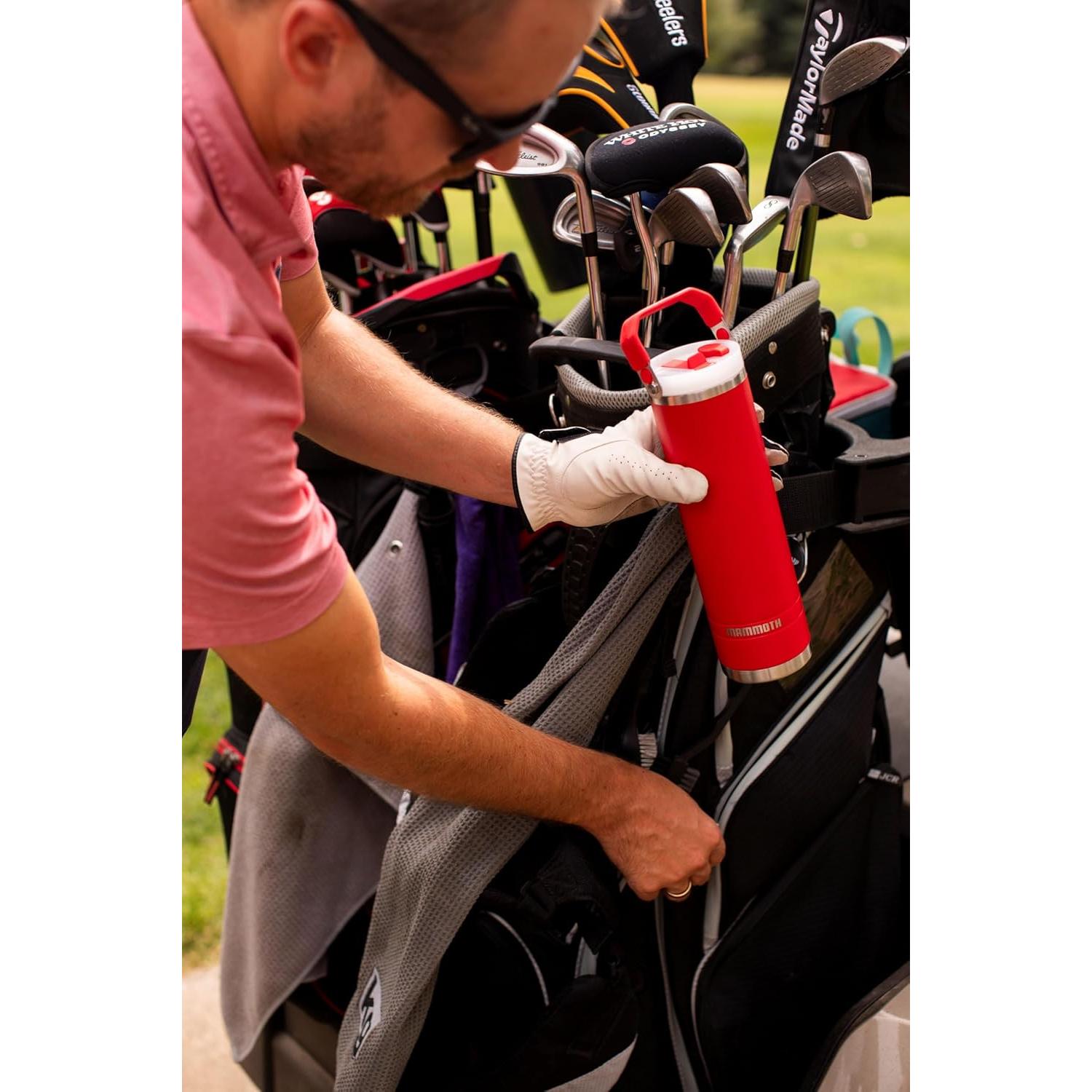 Vaso Aislado Mamut Ascent 20 oz Rojo con Popote y Asa