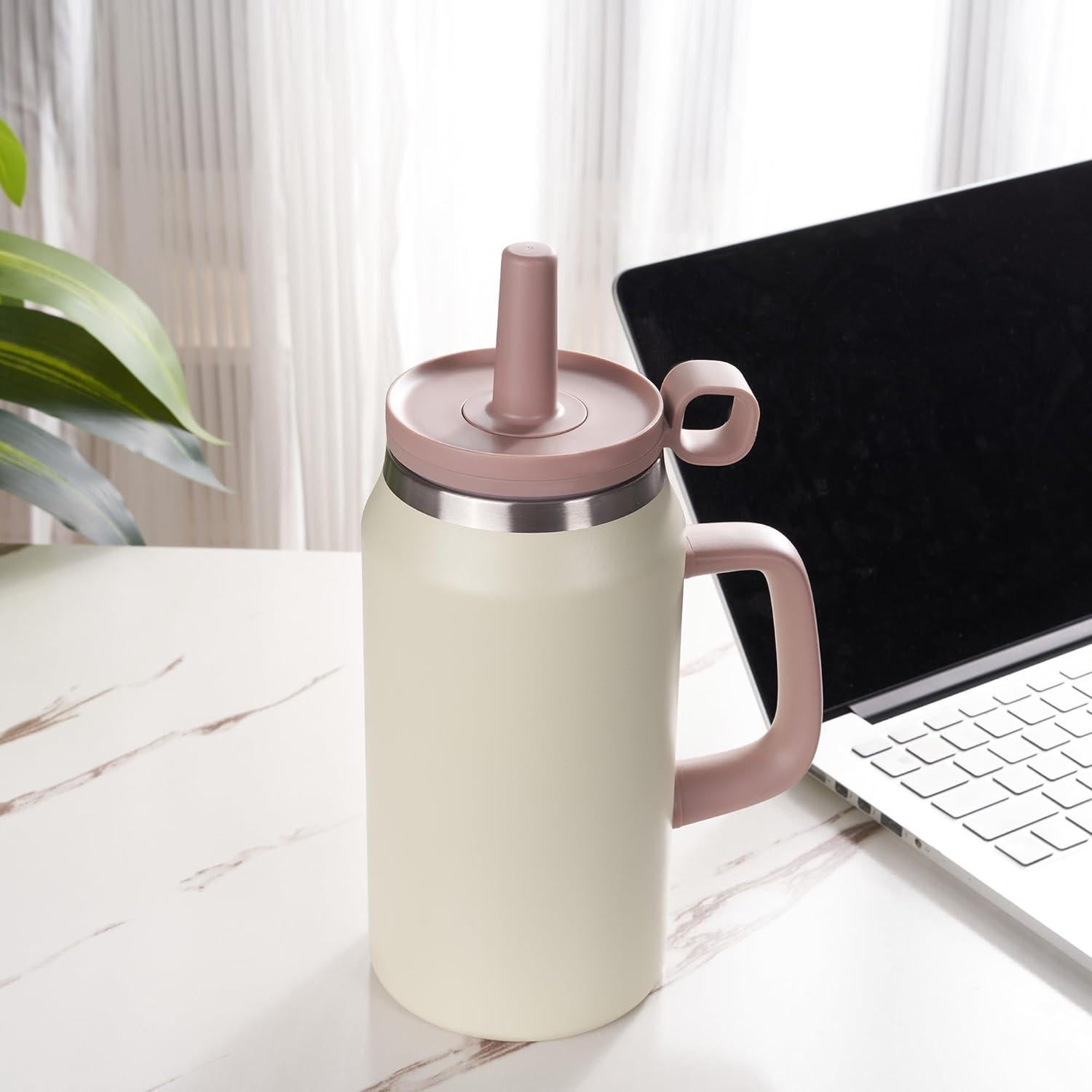 Botella de Agua 1.5L Fijinhom Acero Inoxidable Aislada Caqui