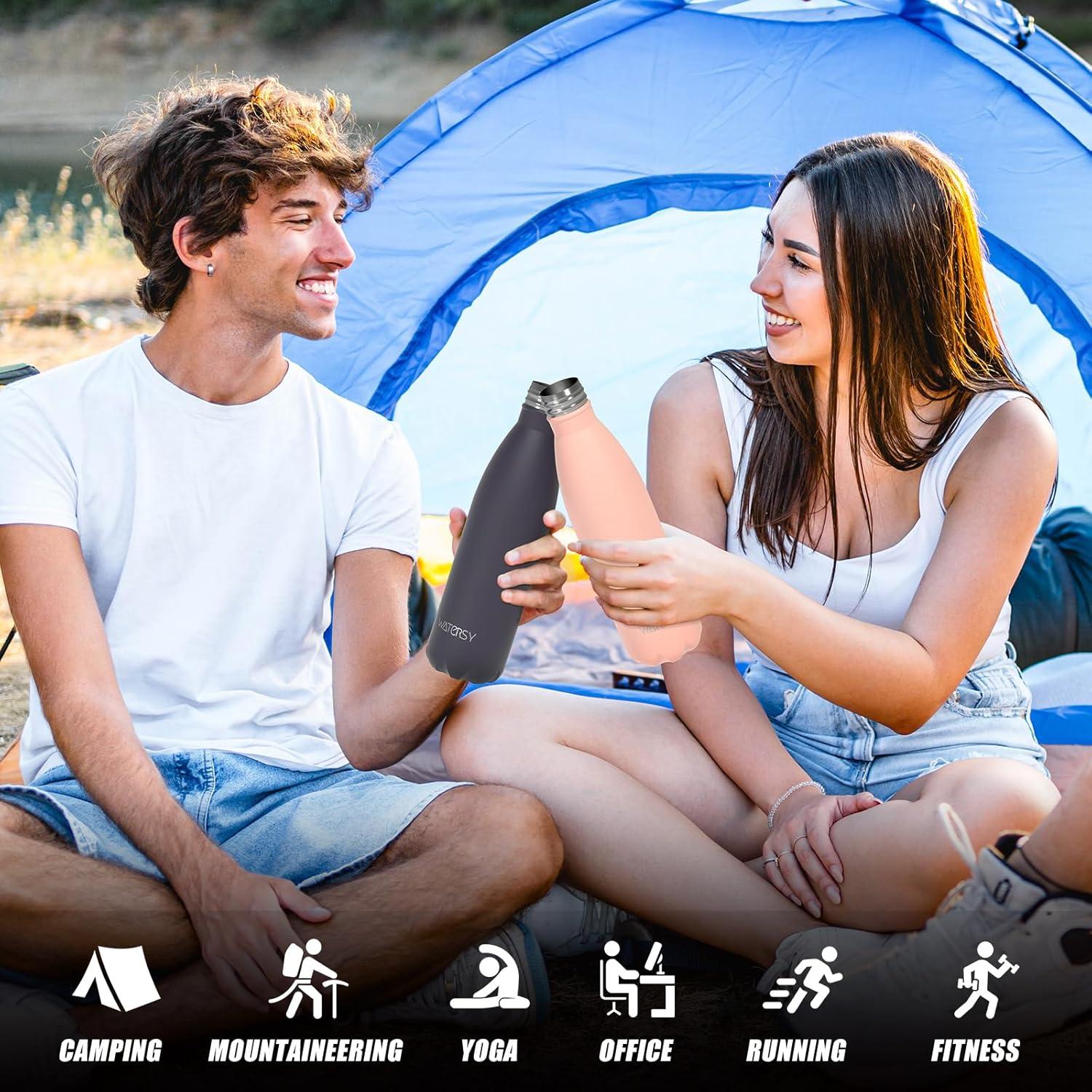 Botella de Agua Aislada WATERSY 500ml Acero Inoxidable Nectarina