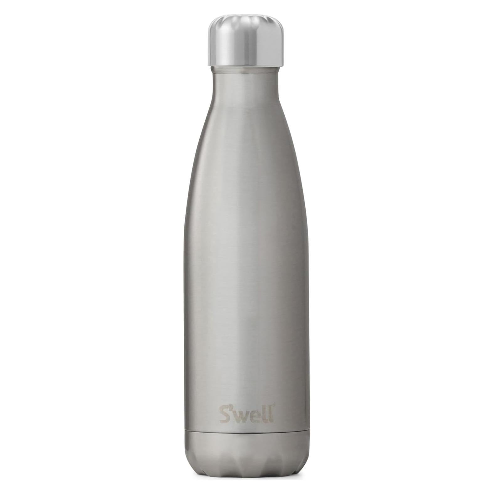 Botella de Agua S'well 500 ml Acero Inoxidable Plata Aislada