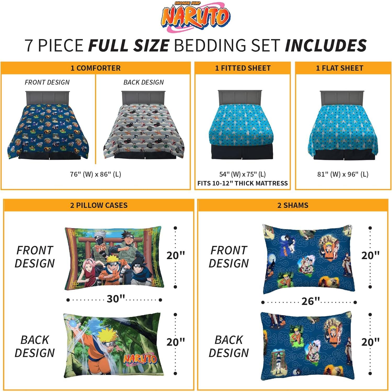 Juego de cama Naruto Franco 7 piezas microfibra suave
