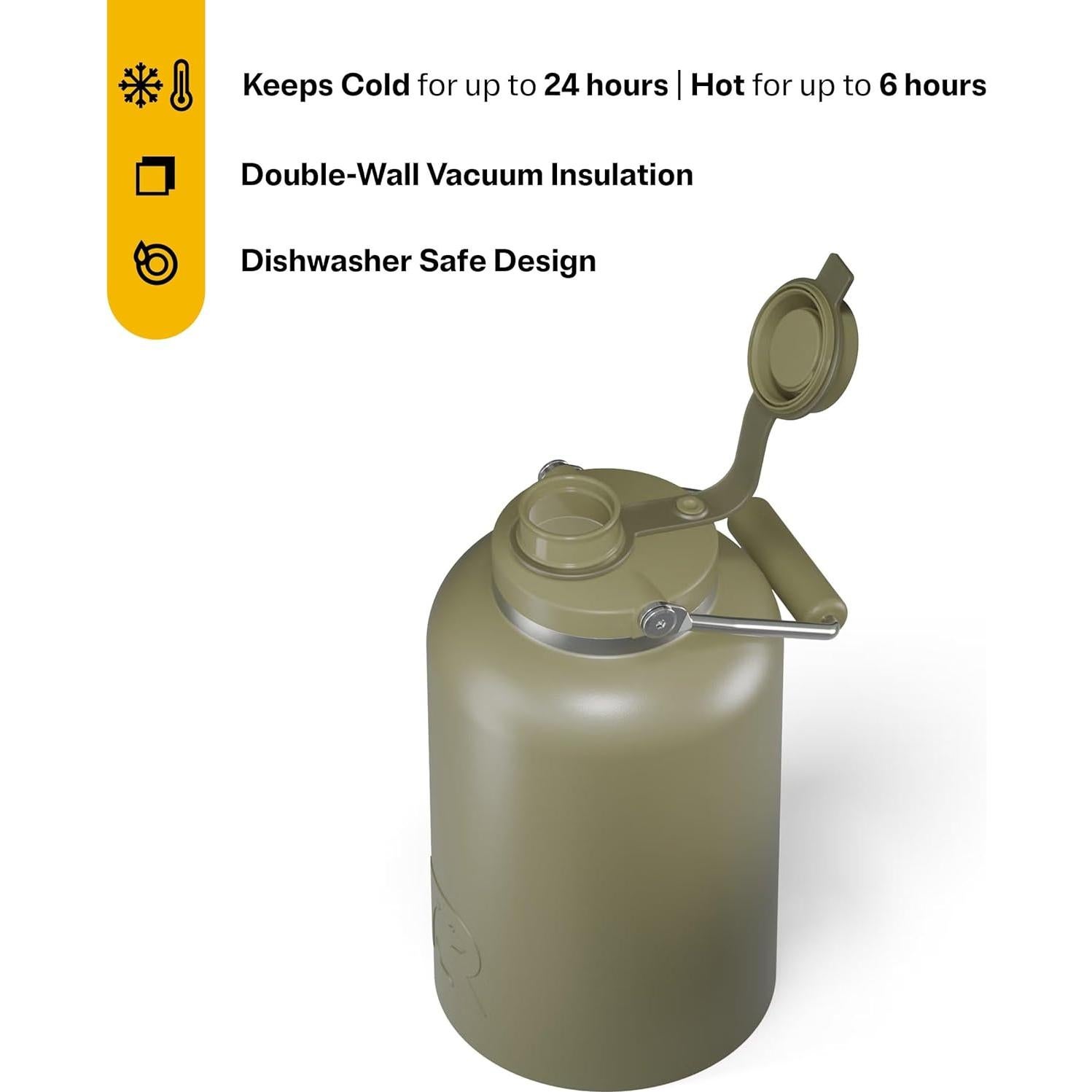 Jarra Outback RTIC 1 Galón Acero Inoxidable Aislada Oliva