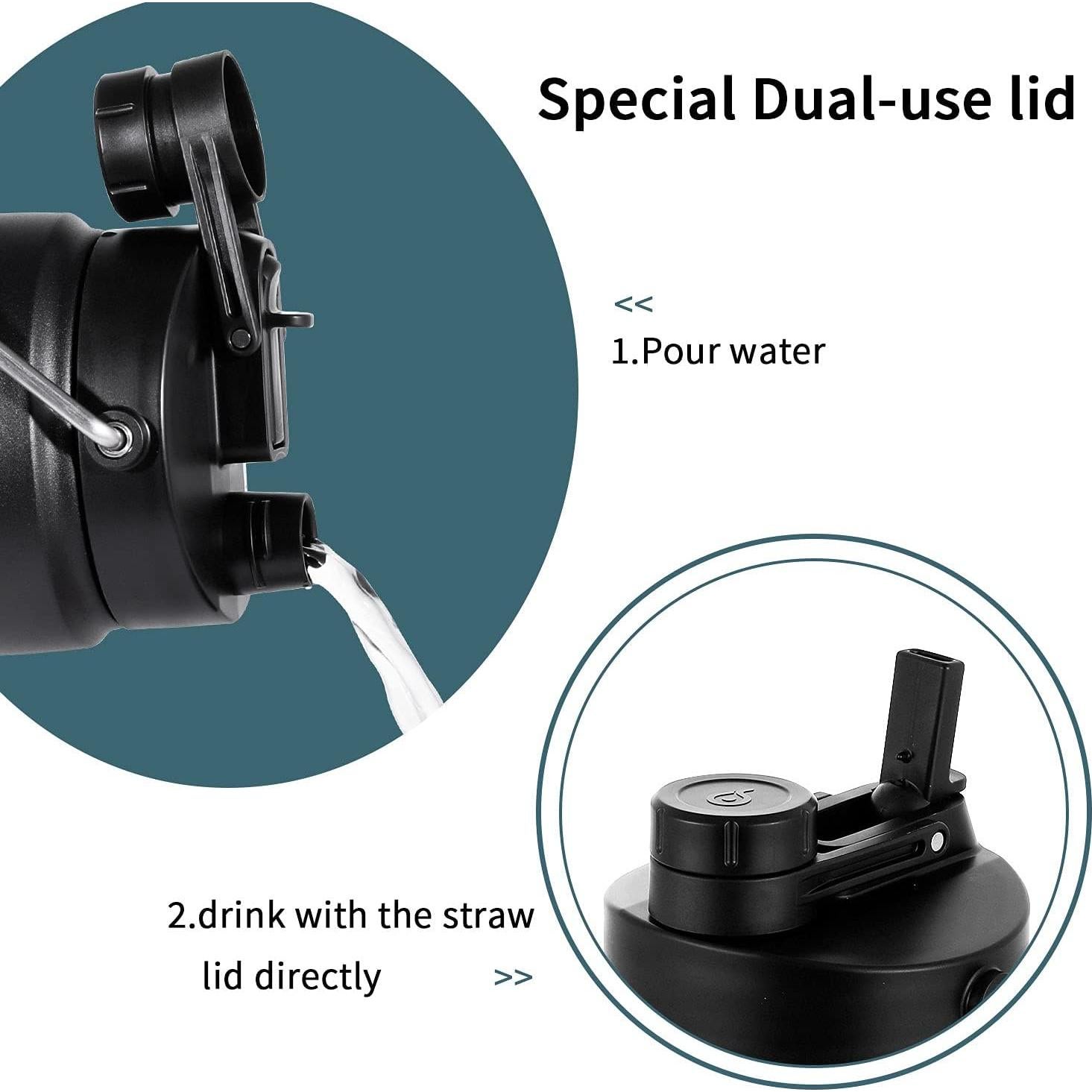 Botella de Agua Aislada 1.81L BOTELLA BOTELLA con Pajilla