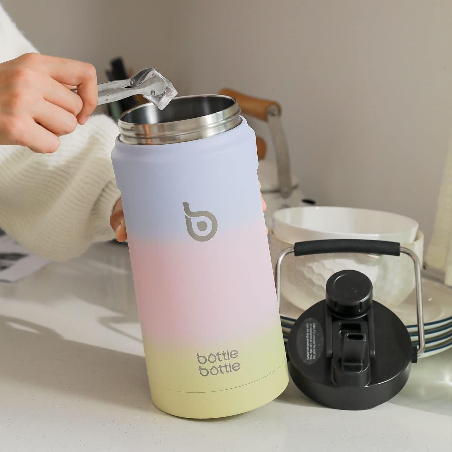 Botella de Agua Aislada 1.81L BOTELLA BOTELLA con Pajilla