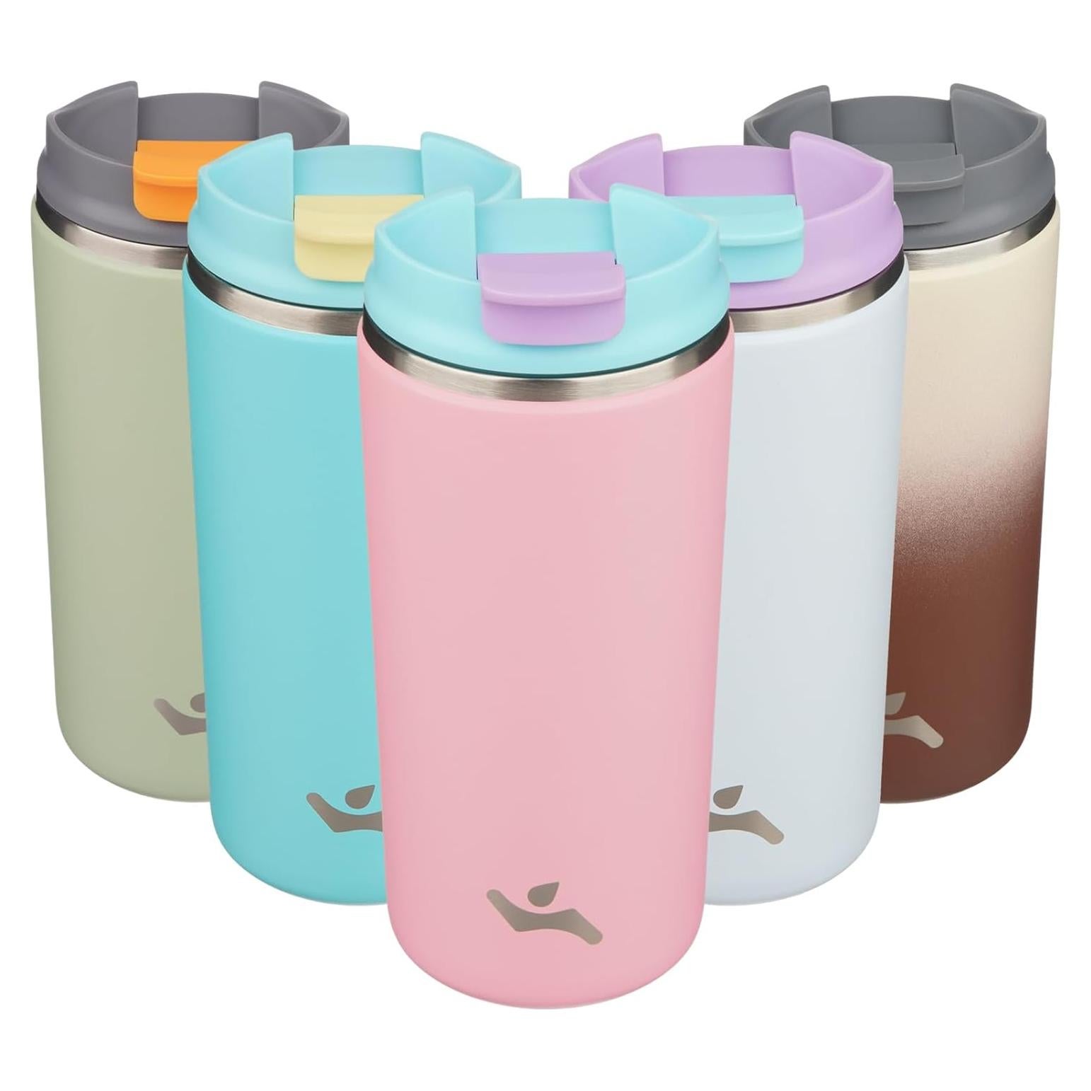 Taza de café de viaje Konokyo 12 oz Acero inoxidable Rosa