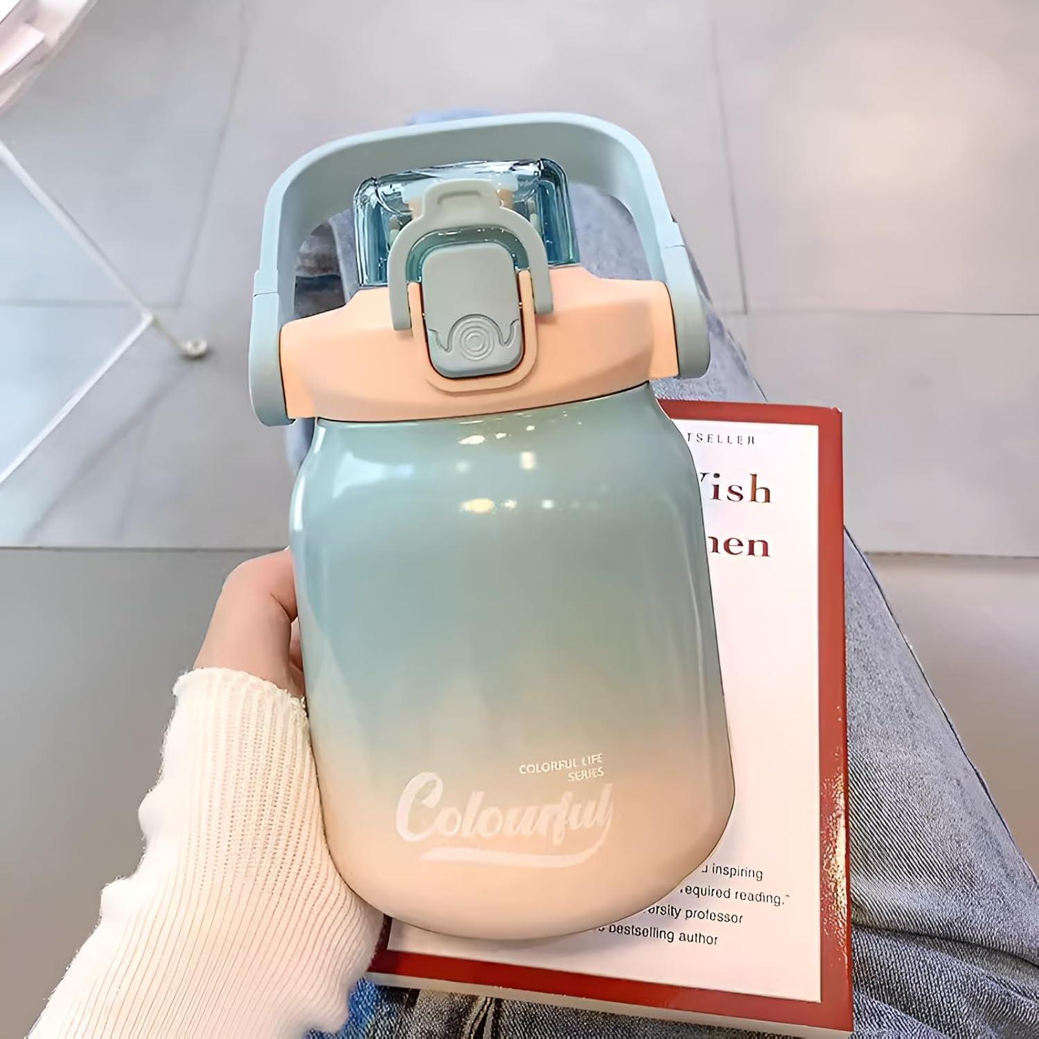 Botella de Agua Aislada TCKJ 620ml Acero Inoxidable Azul Claro