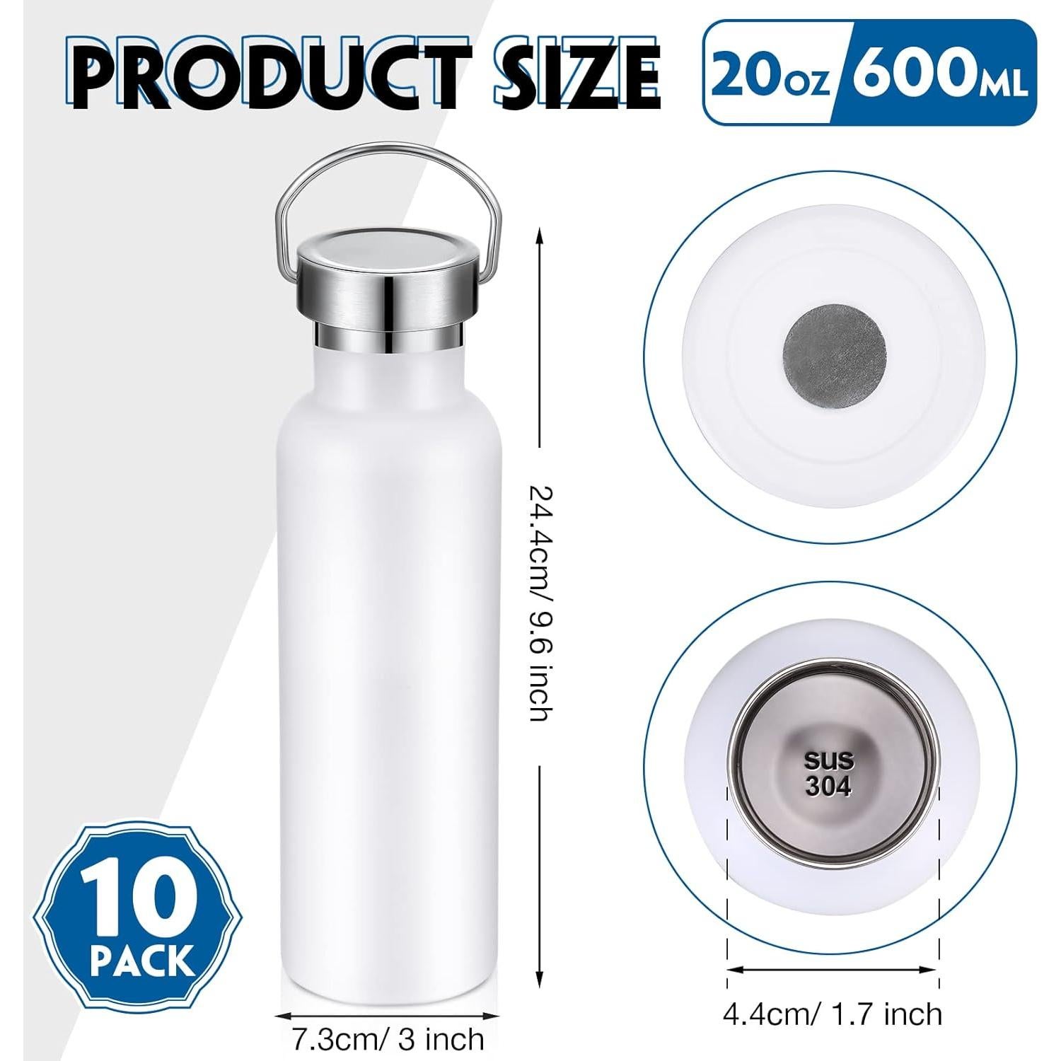 Paquete de 10 Botellas de Agua Aisladas Mimorou 591 ml