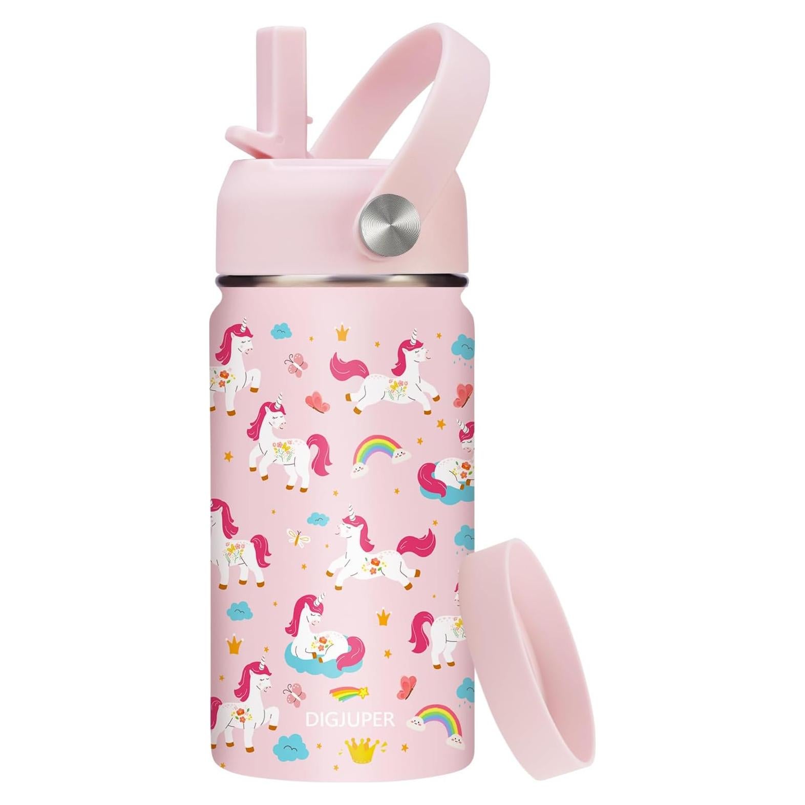 Botella de Agua Aislada DIGJUPER 340ml Unicornio Rosa