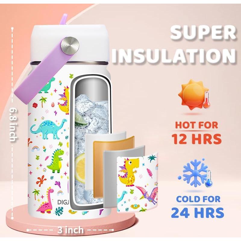 Botella de Agua Aislada DIGJUPER 340ml Unicornio Rosa