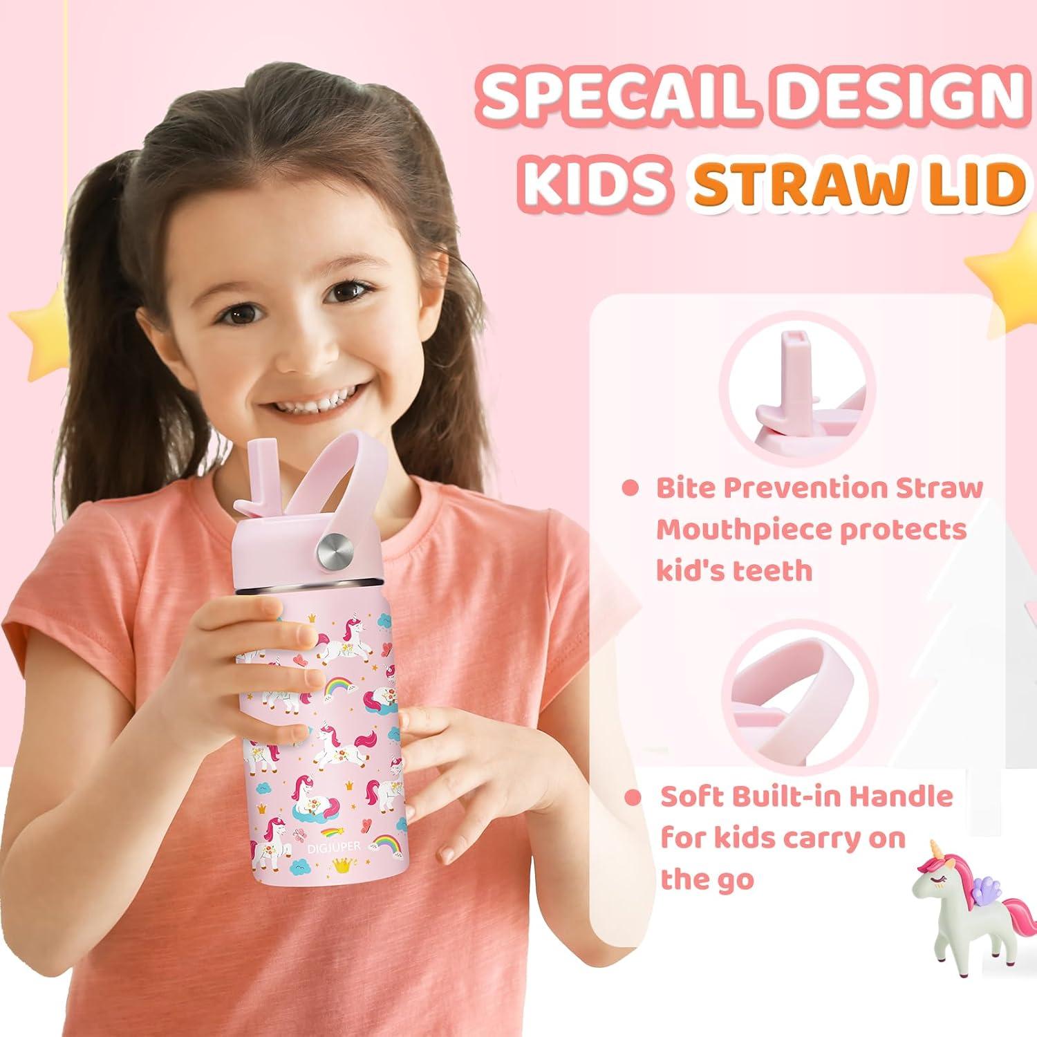 Botella de Agua Aislada DIGJUPER 340ml Unicornio Rosa