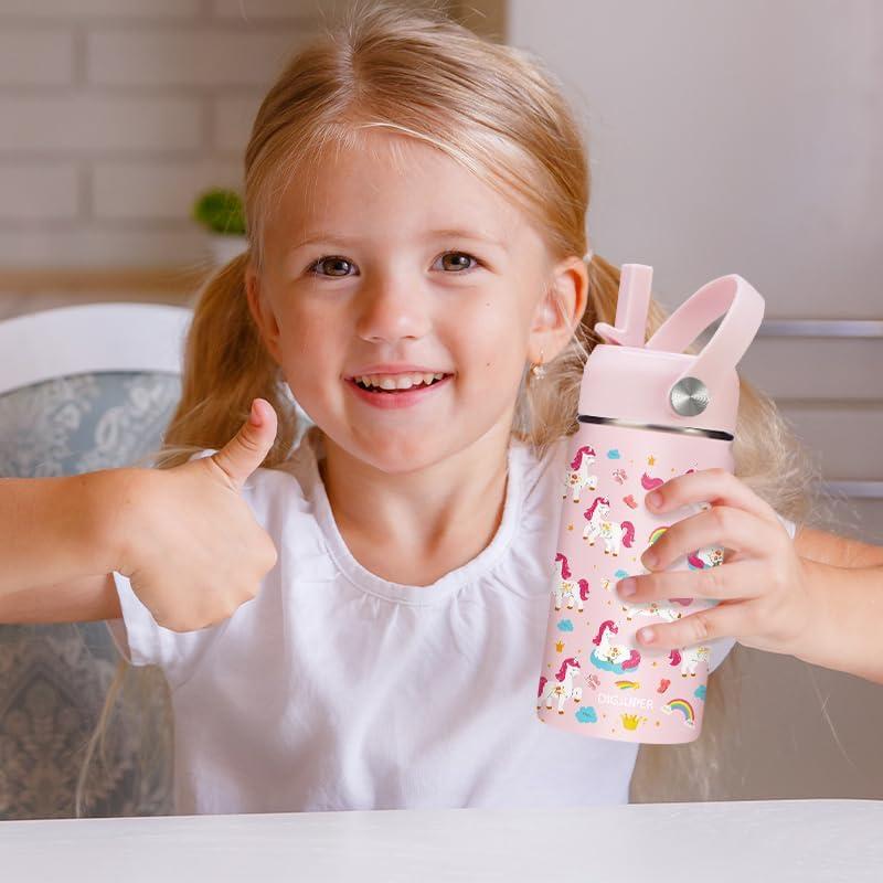 Botella de Agua Aislada DIGJUPER 340ml Unicornio Rosa