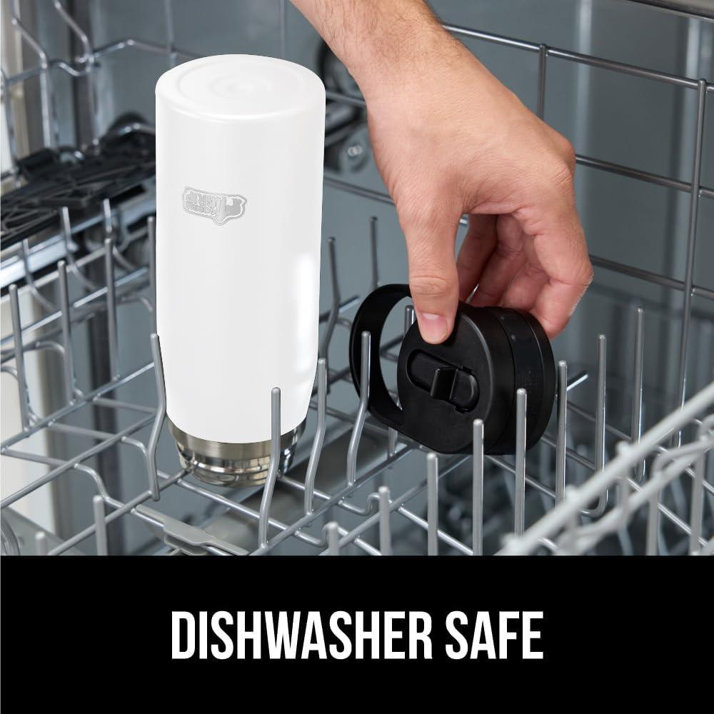 Botella de Agua Aislada Gorilla Grip 32 oz Blanca Acero Inoxidable