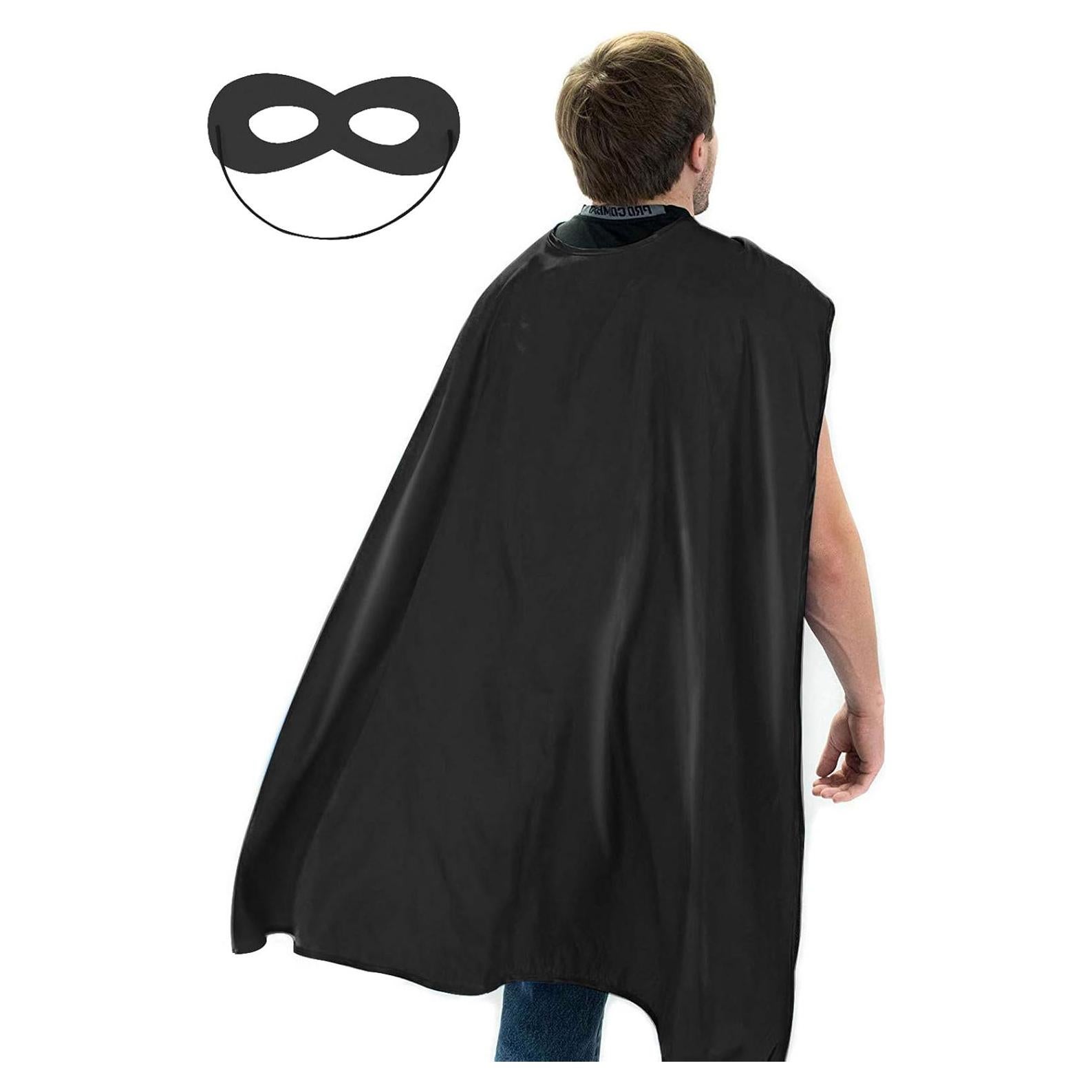 Capa y Máscara de Superhéroe para Adultos - 120 cm - Poliester