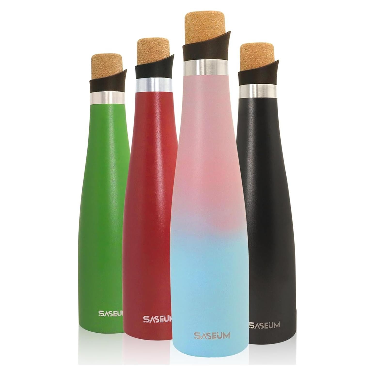 Botella de Agua SASEUM 32 oz Acero Inoxidable Aislada Rosa y Azul